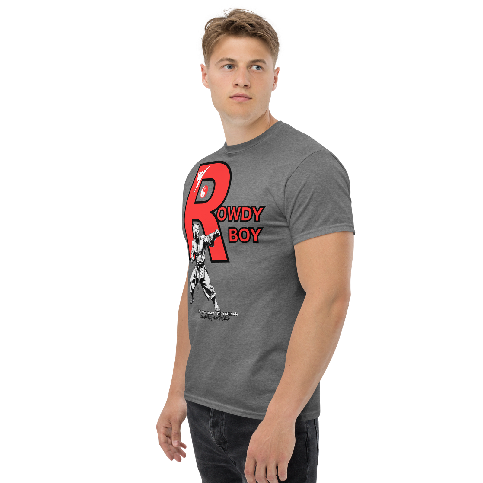 Rowdy Boy "Karate Pit Bull" Unisex Classic Tee - Image 147