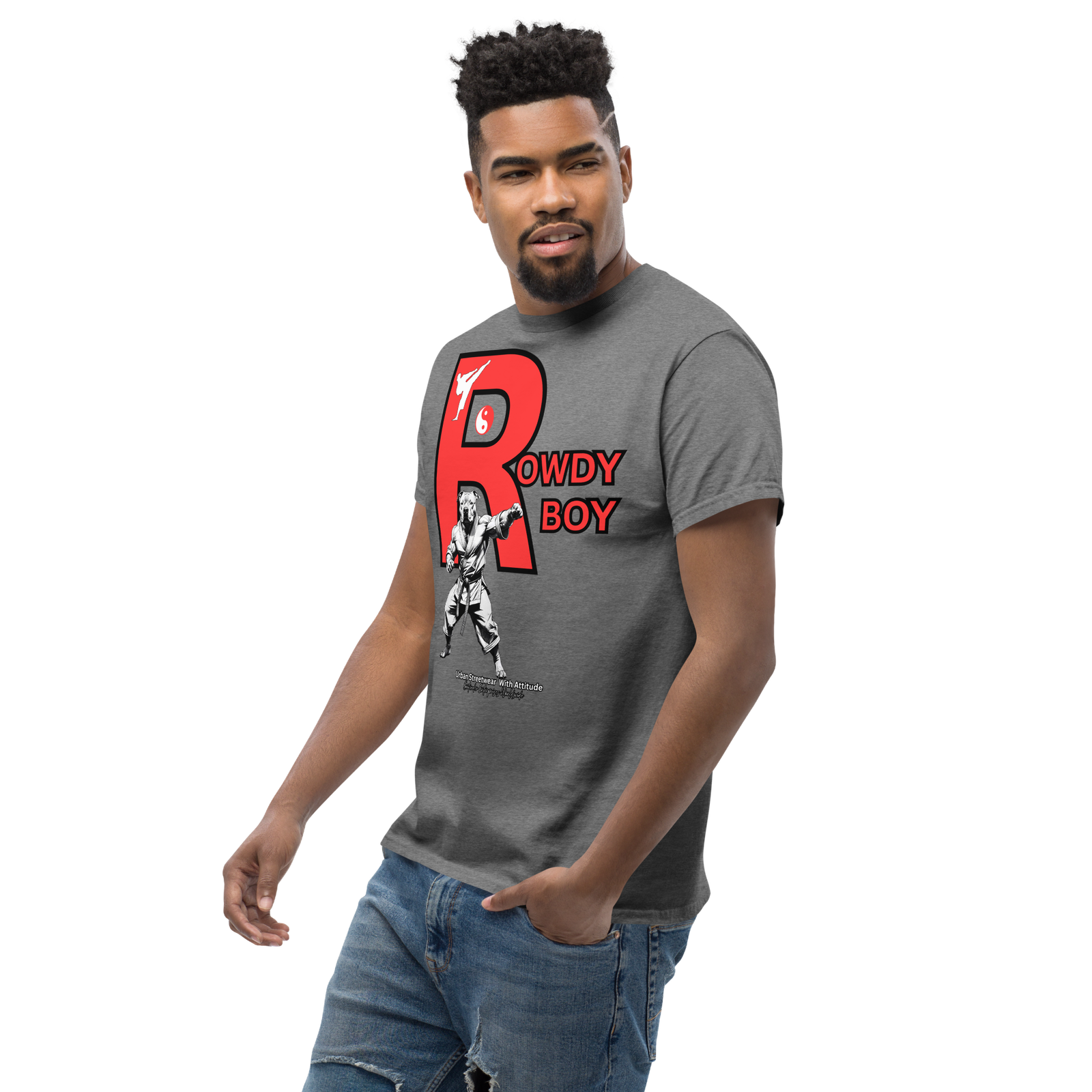 Rowdy Boy "Karate Pit Bull" Unisex Classic Tee - Image 152