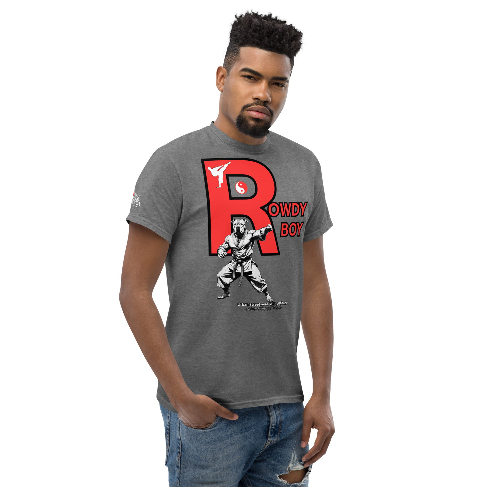 Rowdy Boy "Karate Pit Bull" Unisex Classic Tee - Image 151