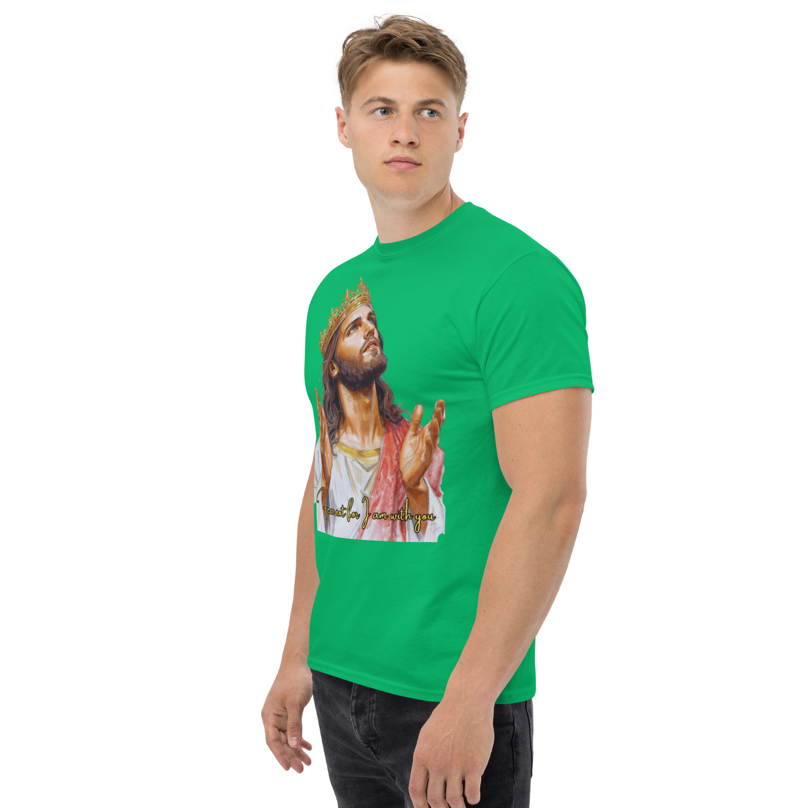Rowdy Boy "Fear Not For I Am With You" (Jesus) Unisex Classic Tee - Image 82