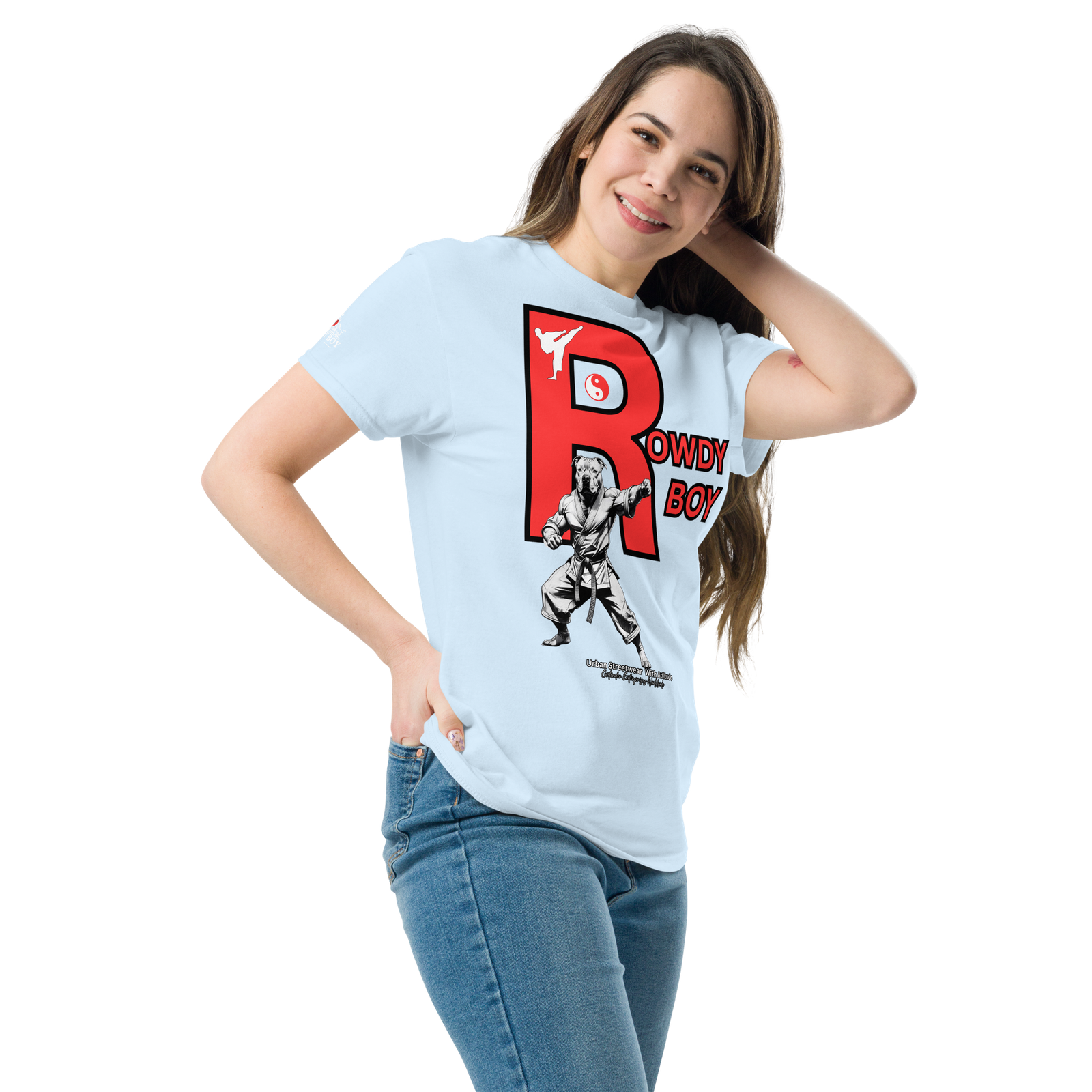 Rowdy Boy "Karate Pit Bull" Unisex Classic Tee - Image 199