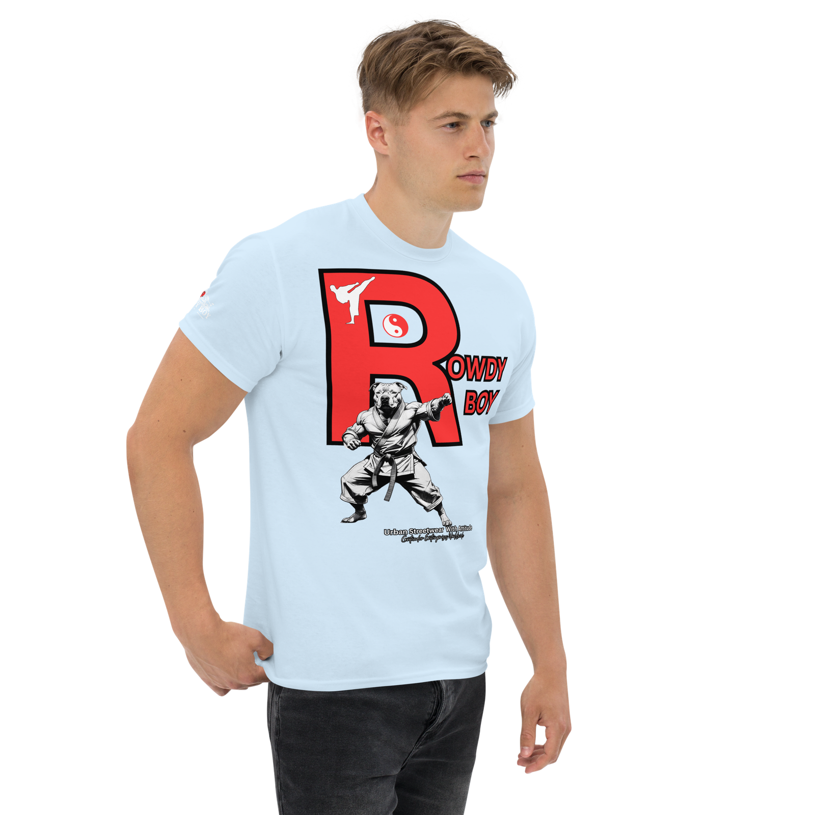 Rowdy Boy "Karate Pit Bull" Unisex Classic Tee - Image 192