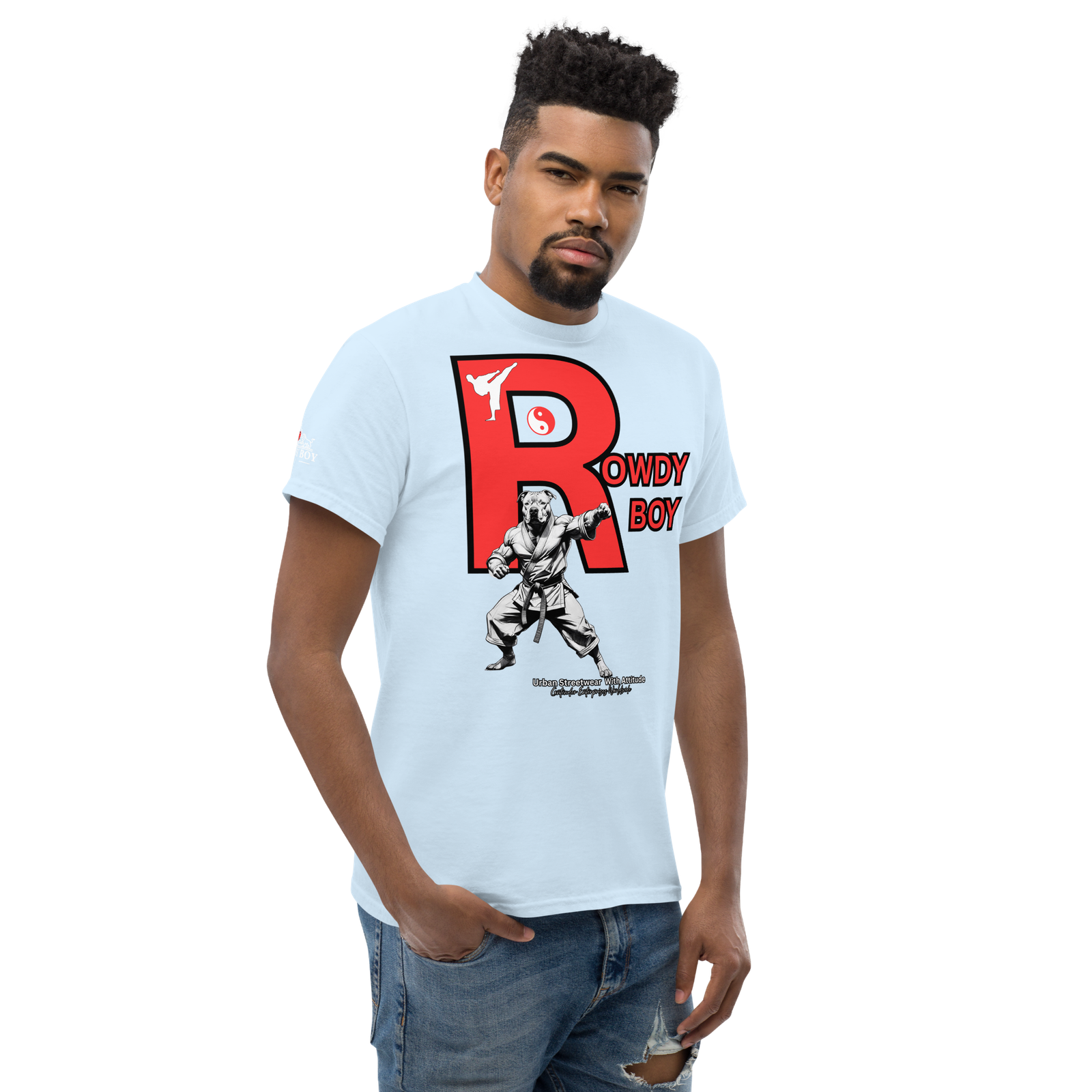 Rowdy Boy "Karate Pit Bull" Unisex Classic Tee - Image 195
