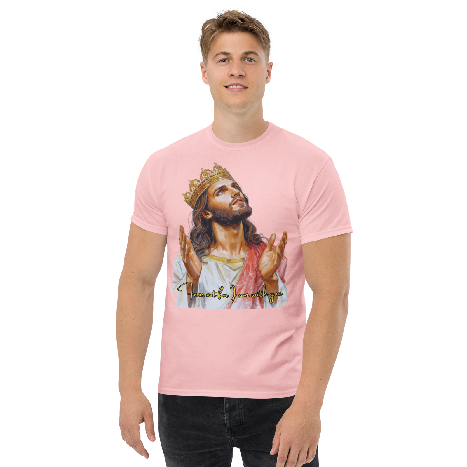 Rowdy Boy "Fear Not For I Am With You" (Jesus) Unisex Classic Tee - Image 192