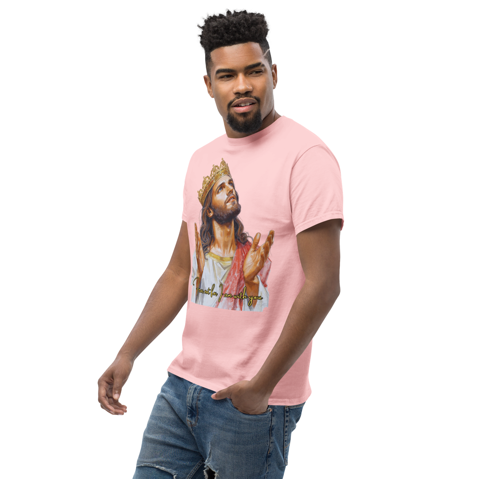 Rowdy Boy "Fear Not For I Am With You" (Jesus) Unisex Classic Tee - Image 187
