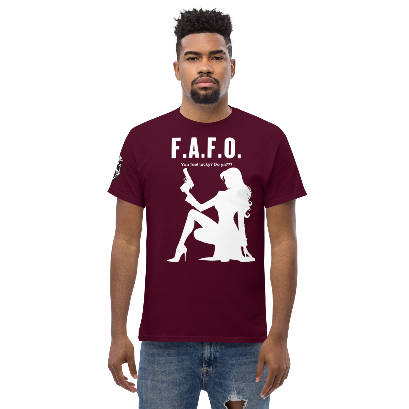 Rowdy Boy "F.A.F.O. Fuck Around & Find Out" (Do You Feel Lucky?) Unisex Classic Tee - Image 13