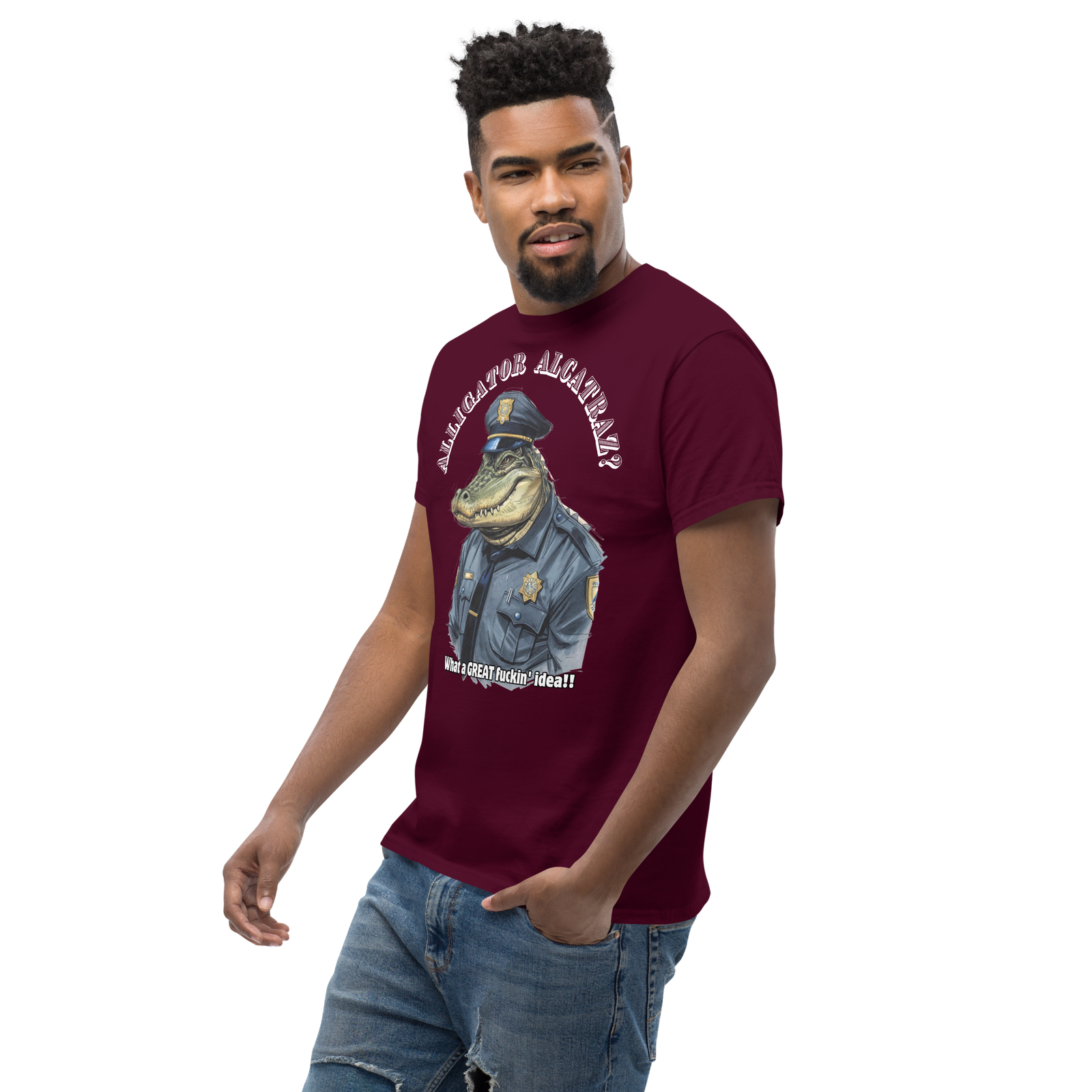 Rowdy Boy "Alligator Alcatraz???" (What A Great Fuckin Idea!!! 2)Unisex classic tee - Image 6