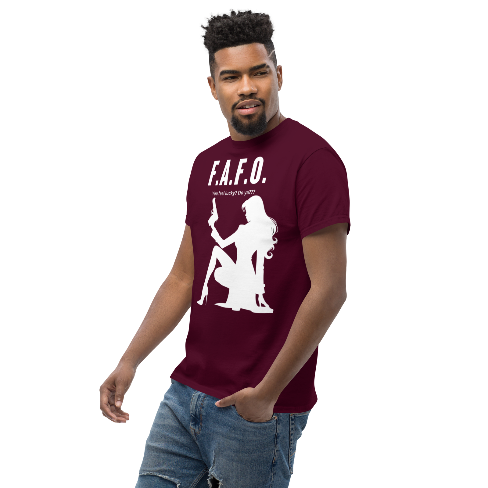 Rowdy Boy "F.A.F.O. Fuck Around & Find Out" (Do You Feel Lucky?) Unisex Classic Tee - Image 7