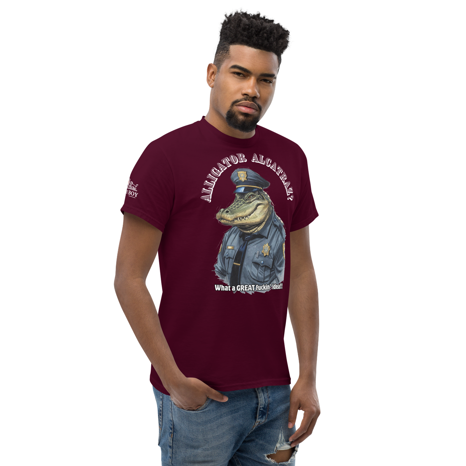 Rowdy Boy "Alligator Alcatraz???" (What A Great Fuckin Idea!!! 2)Unisex classic tee - Image 5