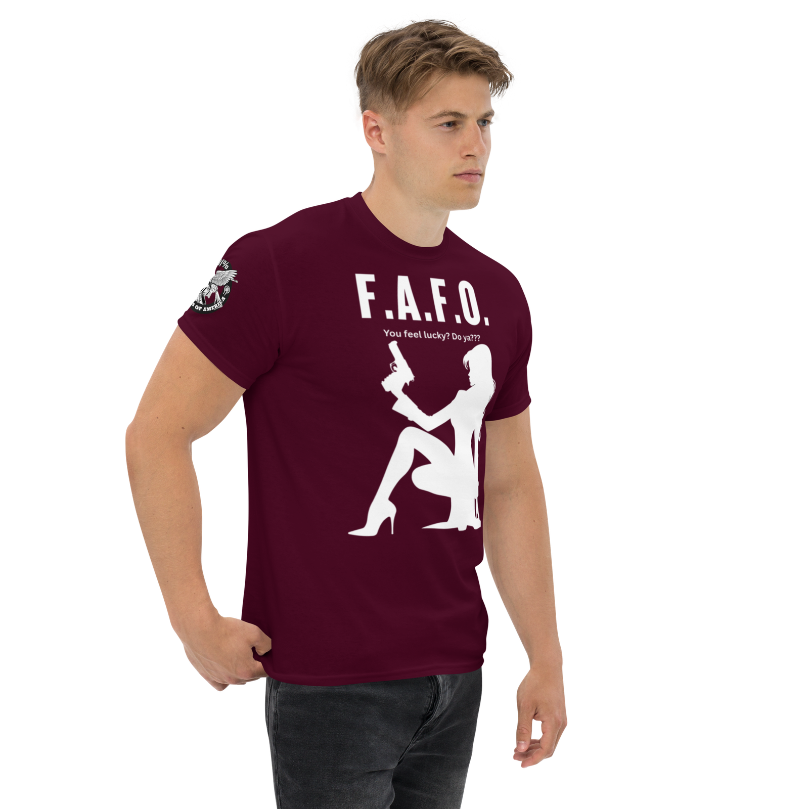 Rowdy Boy "F.A.F.O. Fuck Around & Find Out" (Do You Feel Lucky?) Unisex Classic Tee - Image 2