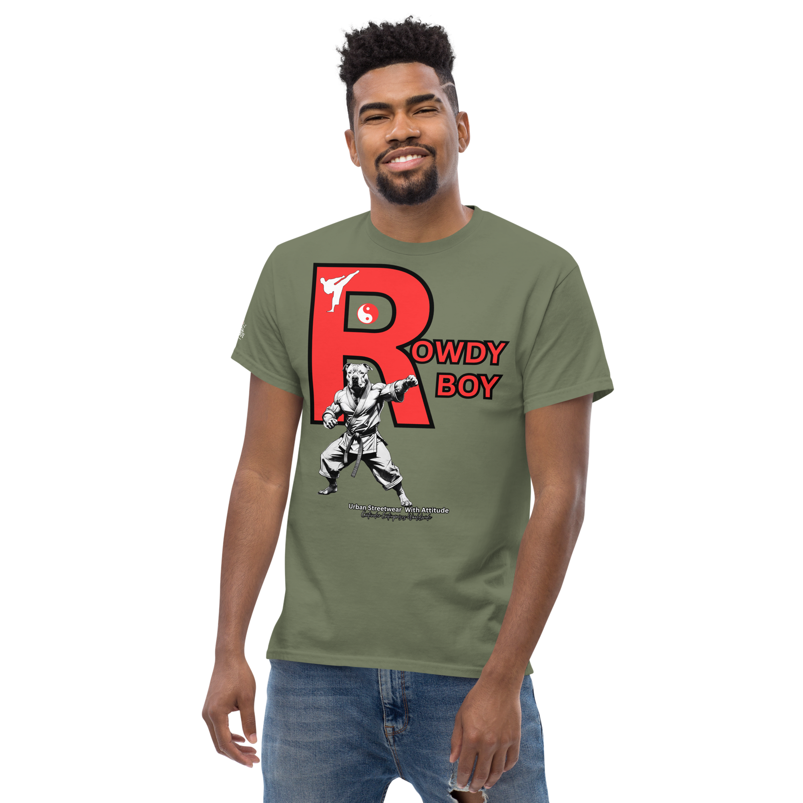 Rowdy Boy "Karate Pit Bull" Unisex Classic Tee - Image 128