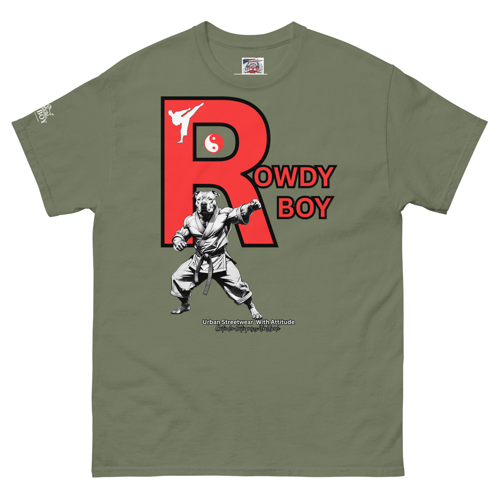 Rowdy Boy "Karate Pit Bull" Unisex Classic Tee - Image 213