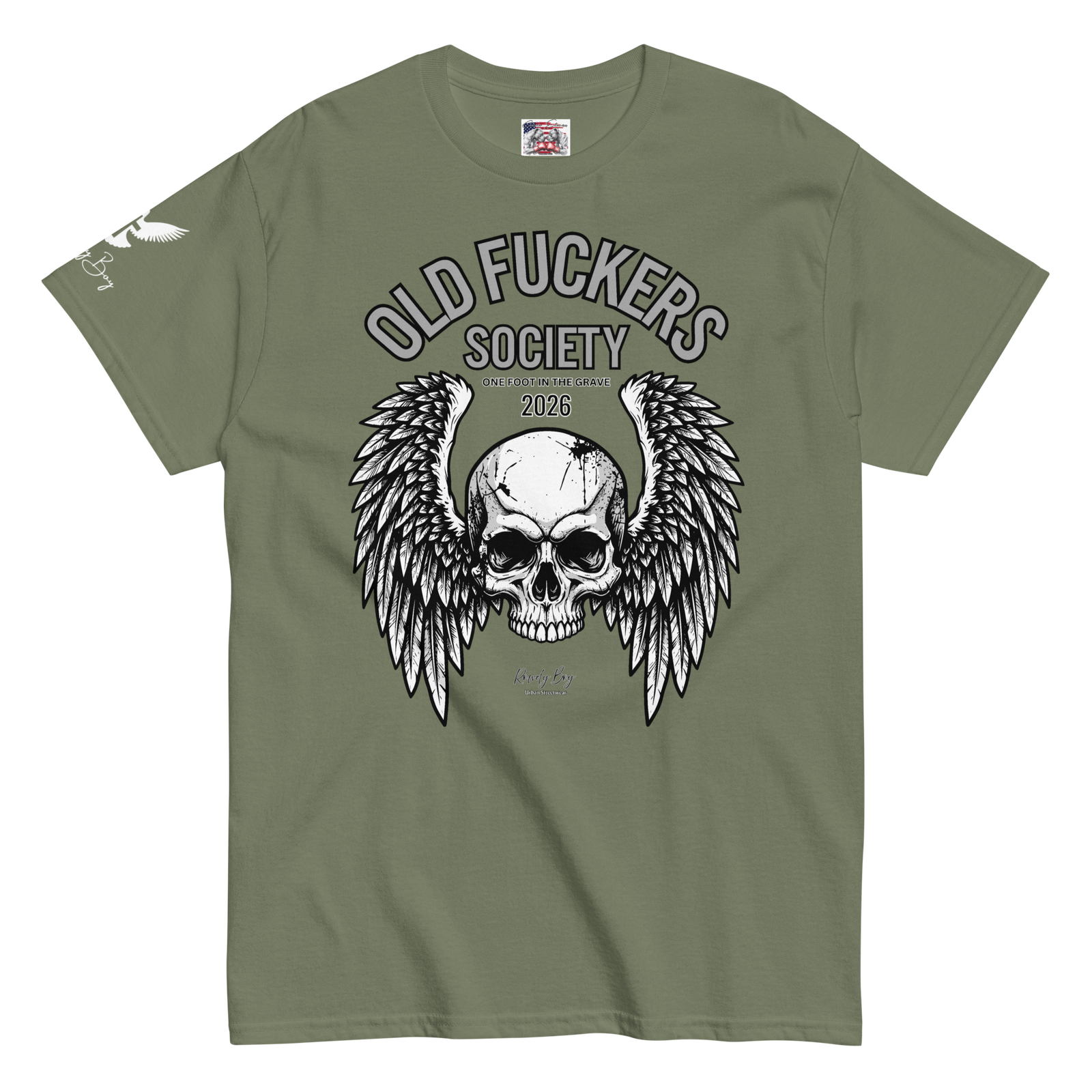 Rowdy Boy " Old Fuckers Society" (One foot in the grave) Unisex Classic Tee - Image 148