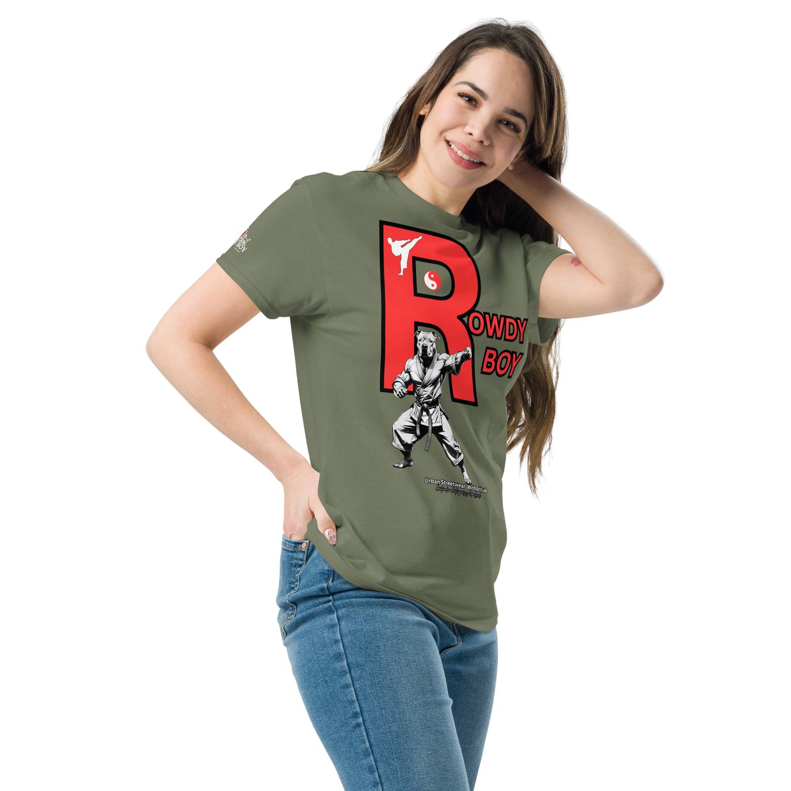 Rowdy Boy "Karate Pit Bull" Unisex Classic Tee - Image 123