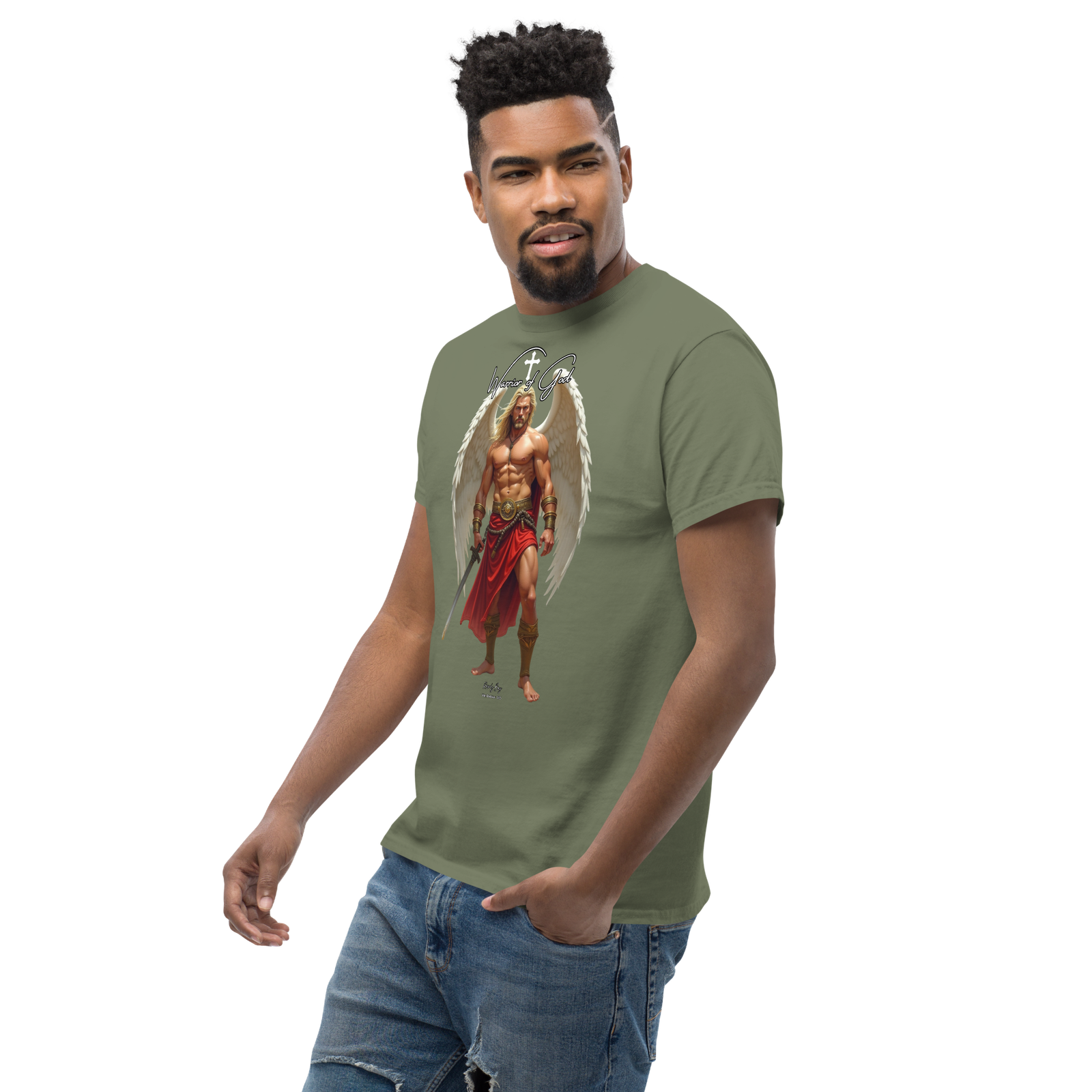 Rowdy Boy "Warrior Of God" #4 Unisex Classic Tee - Image 159