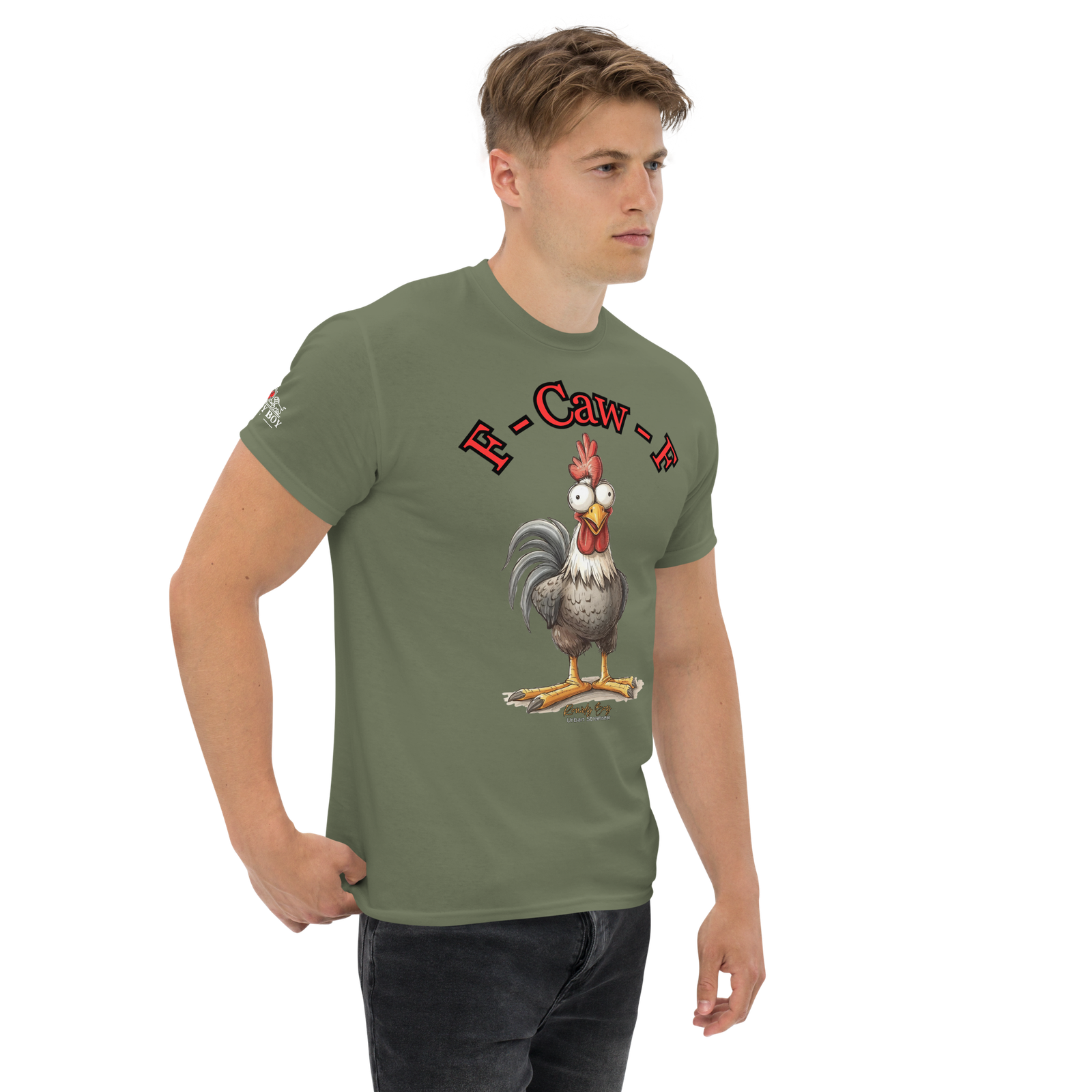 Rowdy Boy "F - Caw - F" (Fuck Off) Unisex Classic Tee - Image 126