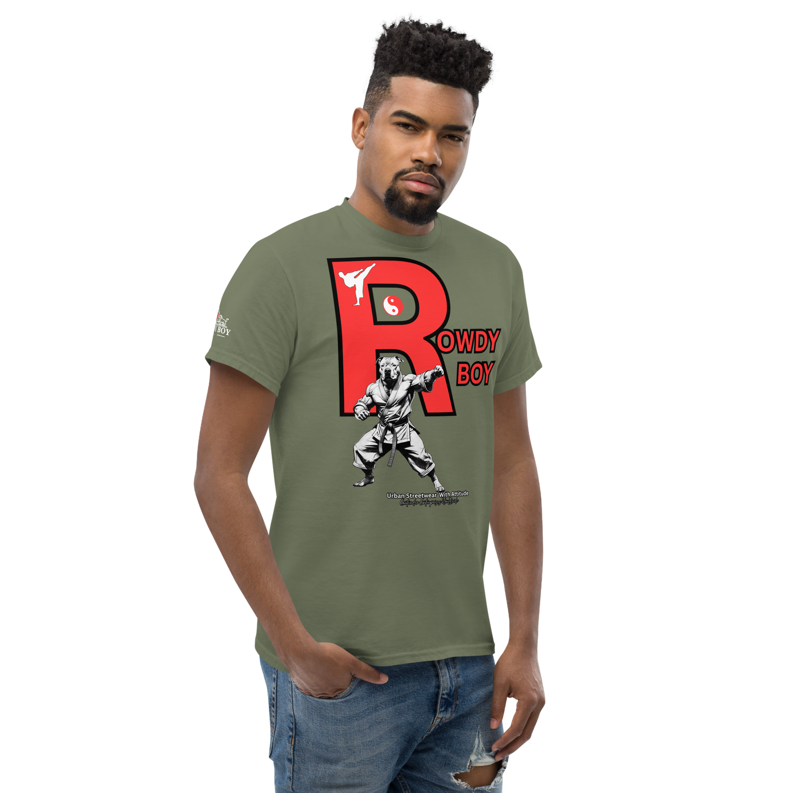 Rowdy Boy "Karate Pit Bull" Unisex Classic Tee - Image 118