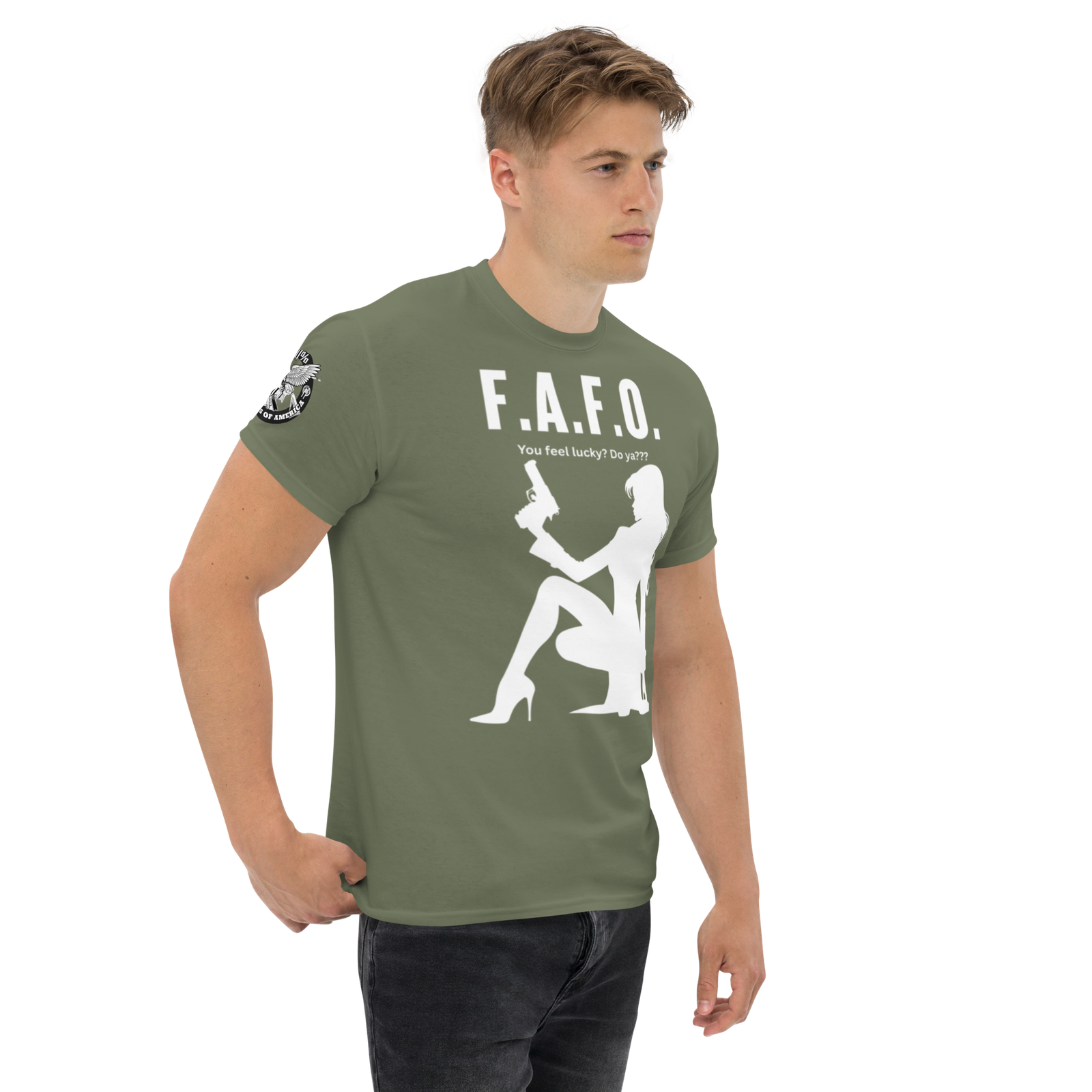 Rowdy Boy "F.A.F.O. Fuck Around & Find Out" (Do You Feel Lucky?) Unisex Classic Tee - Image 172