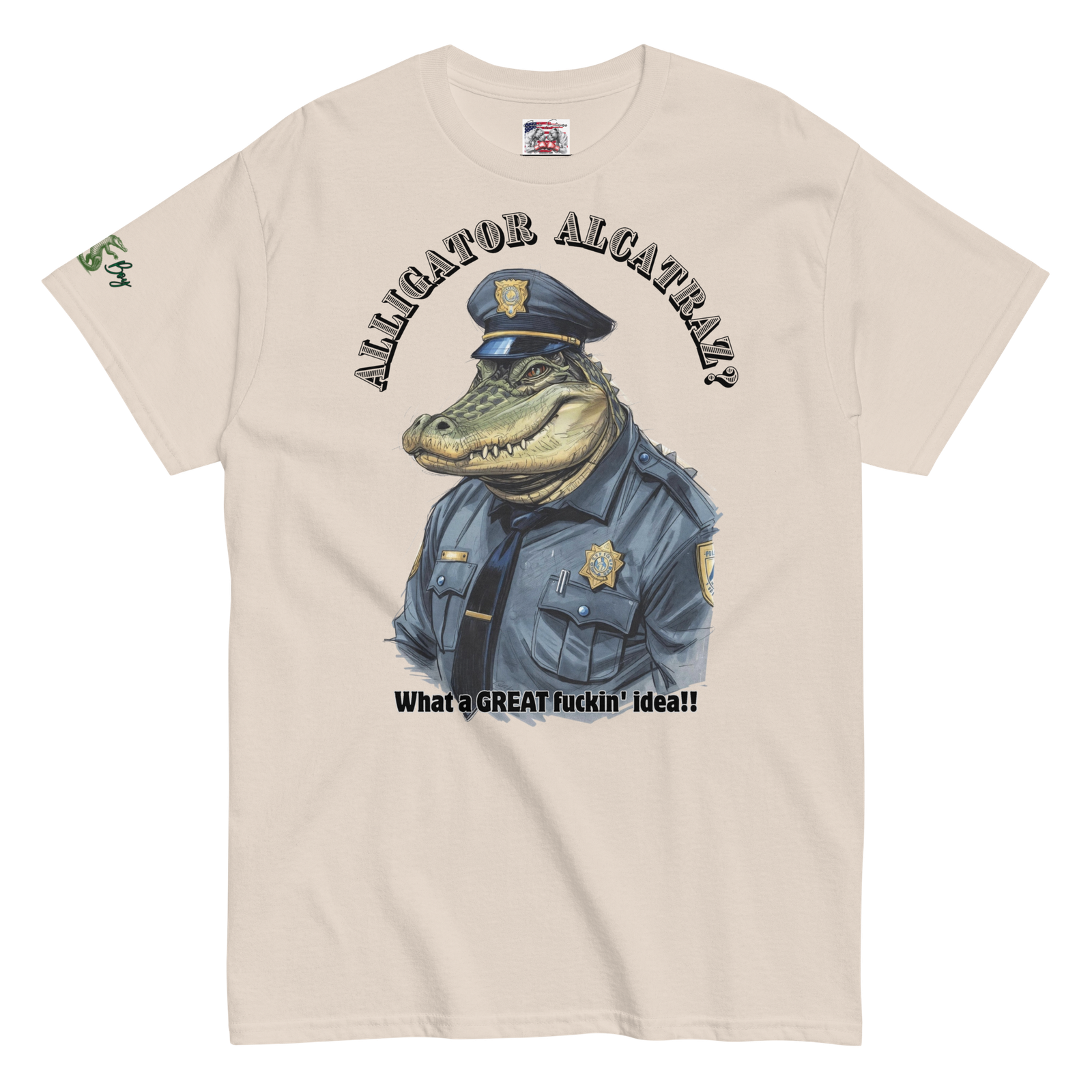 Rowdy Boy "Alligateor Alcatraz???" (What A Great Fuckin Idea!) Unisex Classic Tee - Image 166