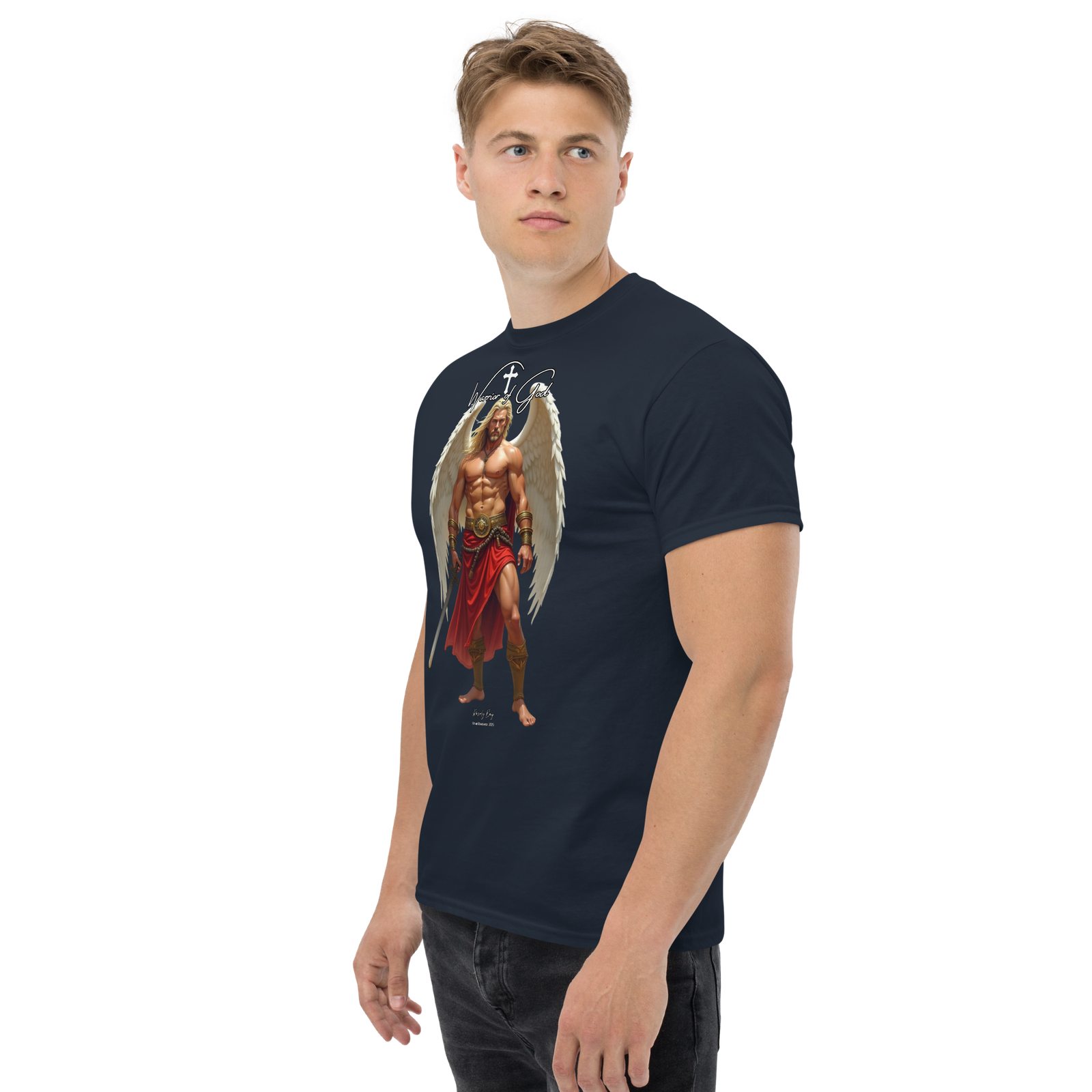 Rowdy Boy "Warrior Of God" #4 Unisex Classic Tee - Image 17