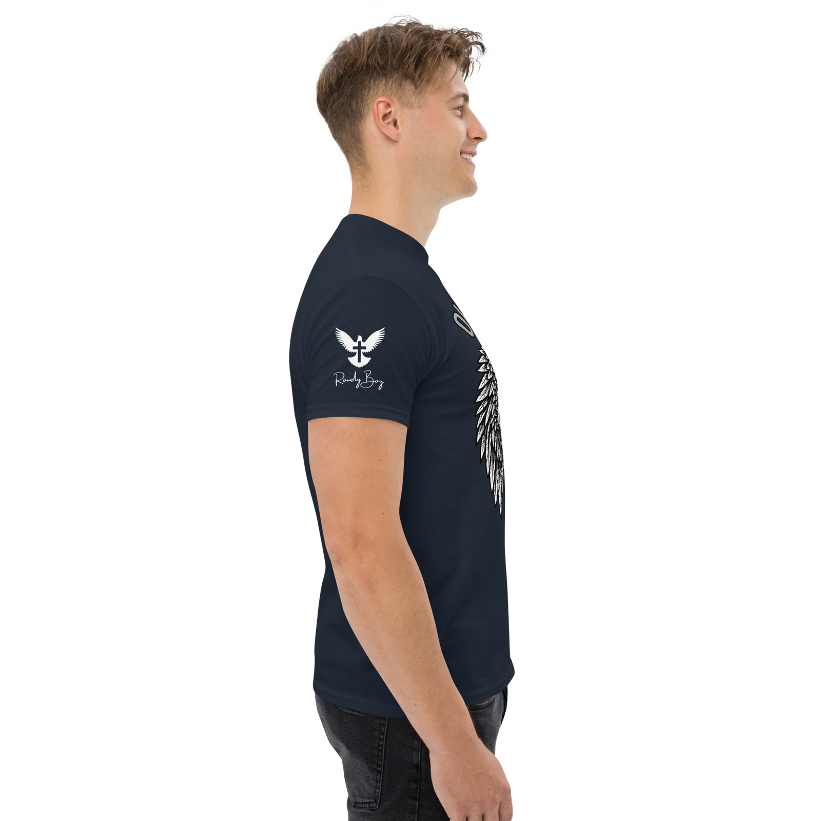 Rowdy Boy " Old Fuckers Society" (One foot in the grave) Unisex Classic Tee - Image 16