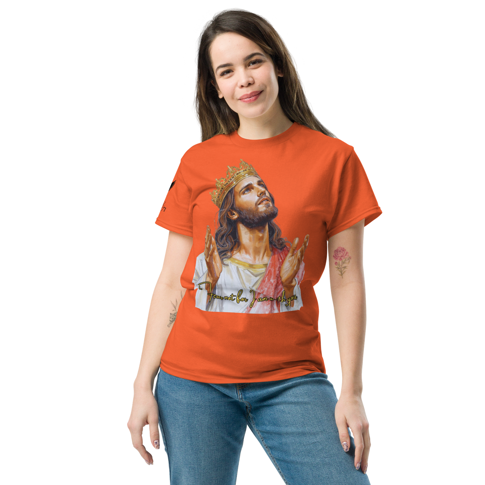 Rowdy Boy "Fear Not For I Am With You" (Jesus) Unisex Classic Tee - Image 49