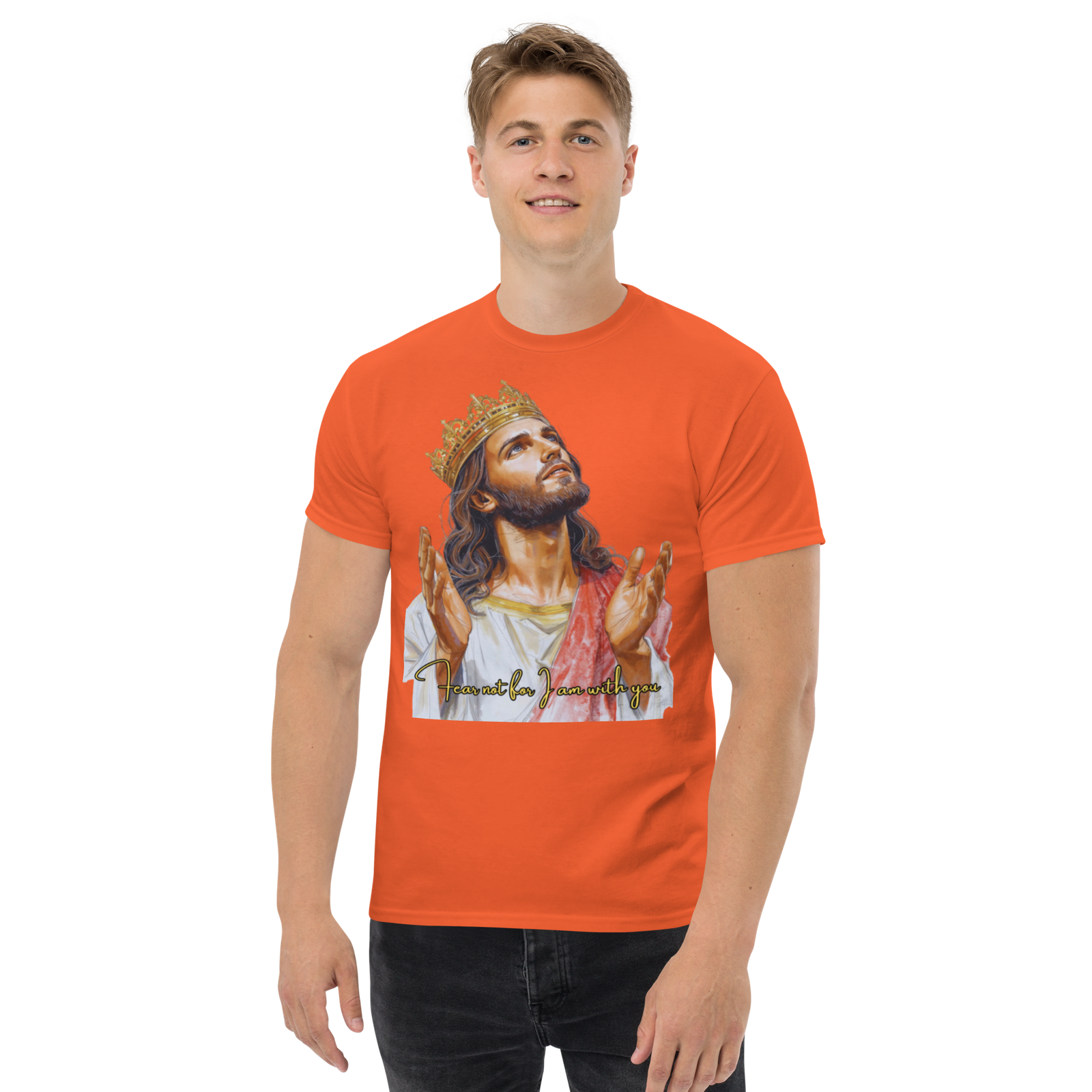 Rowdy Boy "Fear Not For I Am With You" (Jesus) Unisex Classic Tee - Image 51