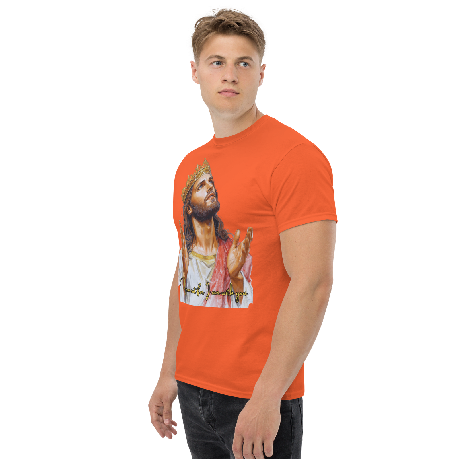 Rowdy Boy "Fear Not For I Am With You" (Jesus) Unisex Classic Tee - Image 43