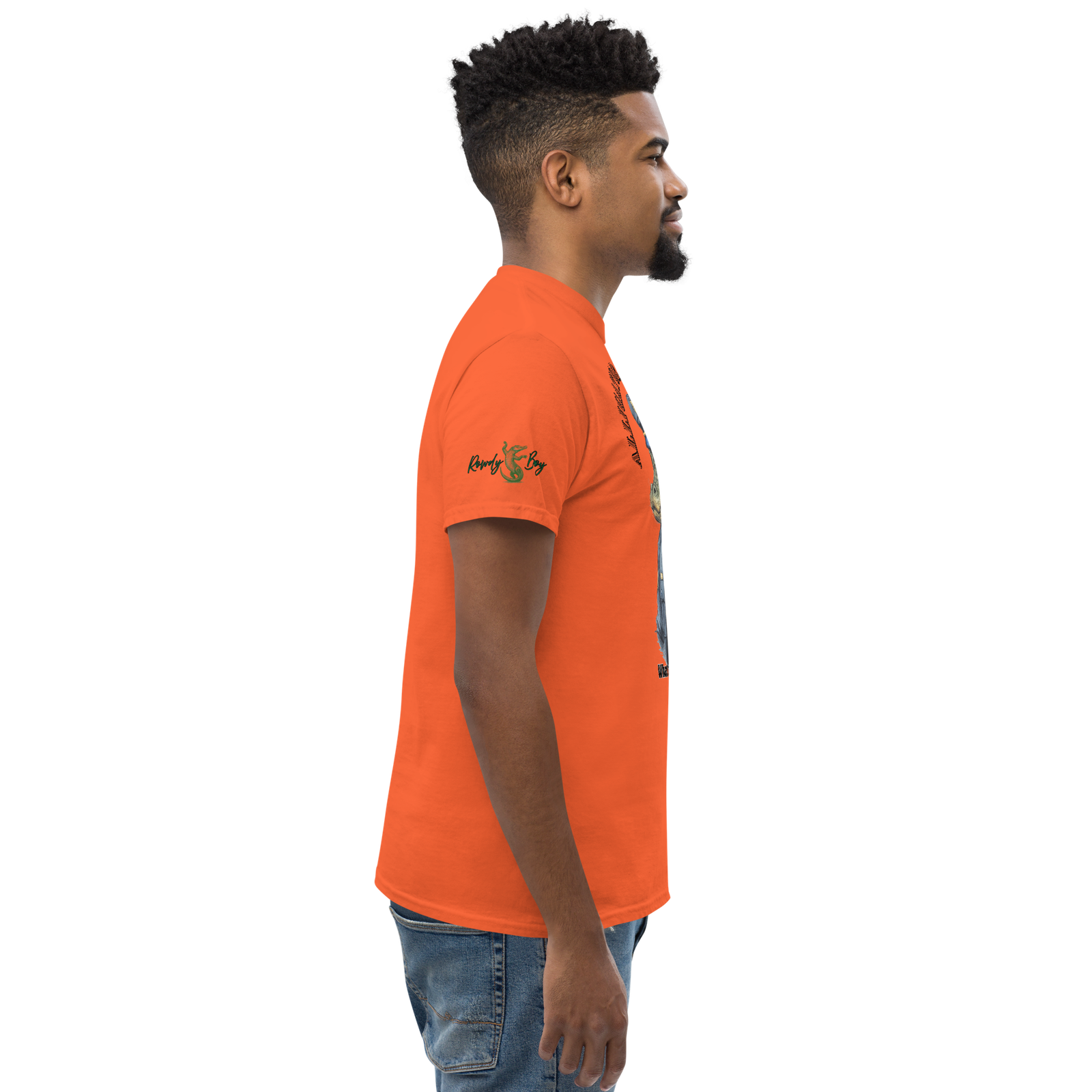 Rowdy Boy "Alligateor Alcatraz???" (What A Great Fuckin Idea!) Unisex Classic Tee - Image 199