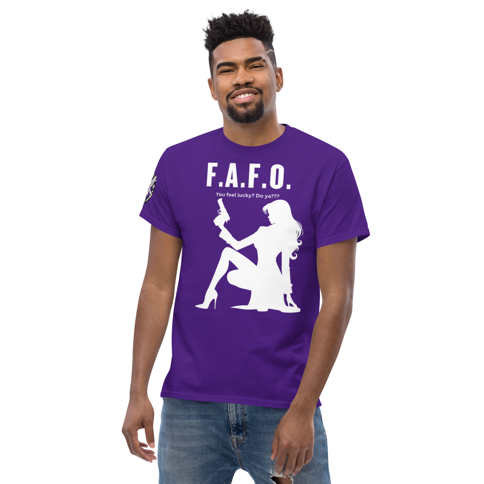 Rowdy Boy "F.A.F.O. Fuck Around & Find Out" (Do You Feel Lucky?) Unisex Classic Tee - Image 53