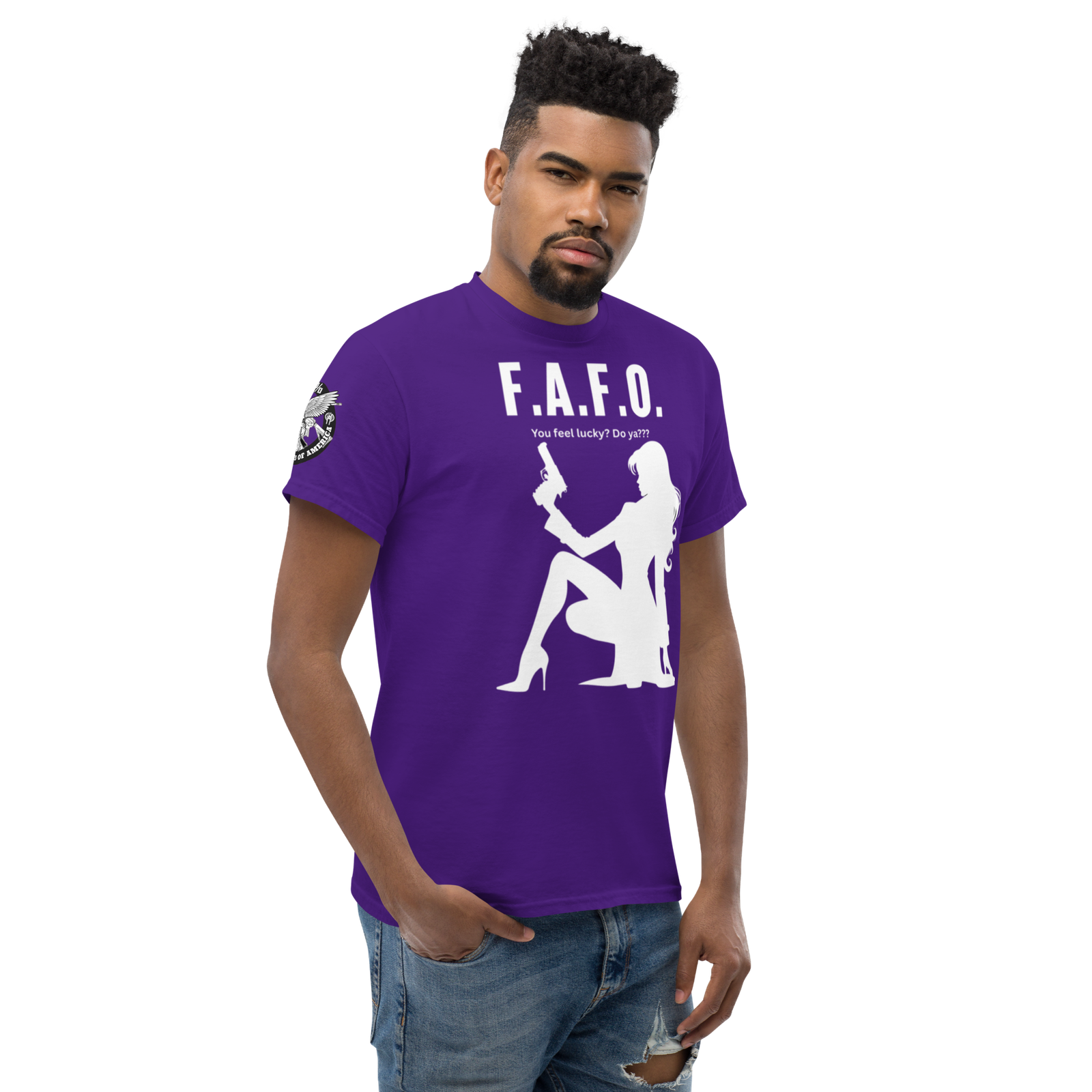 Rowdy Boy "F.A.F.O. Fuck Around & Find Out" (Do You Feel Lucky?) Unisex Classic Tee - Image 44