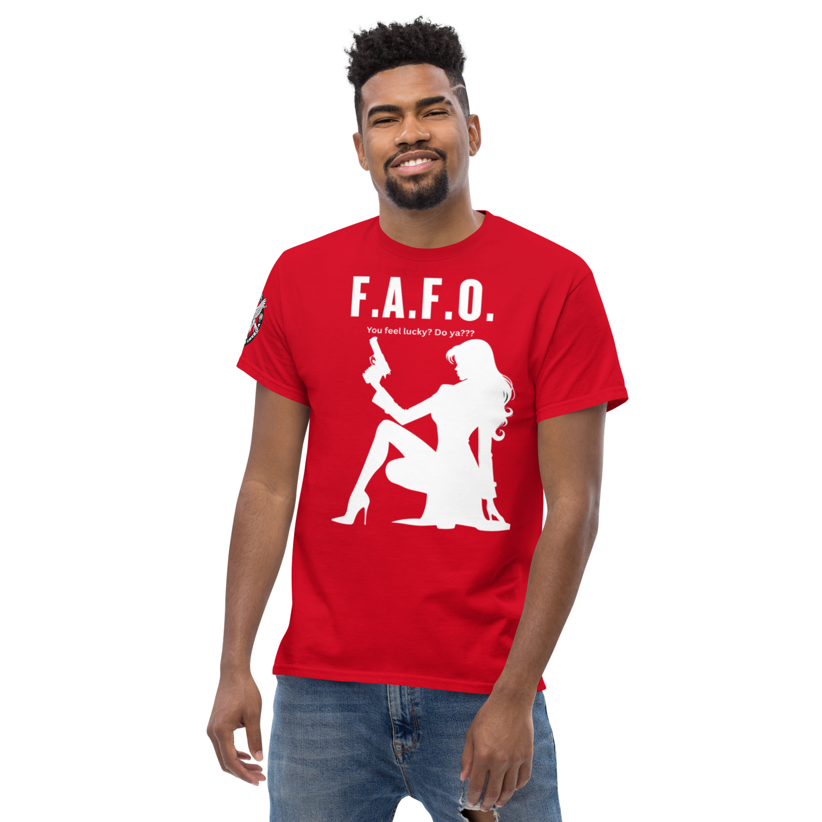 Rowdy Boy "F.A.F.O. Fuck Around & Find Out" (Do You Feel Lucky?) Unisex Classic Tee - Image 66