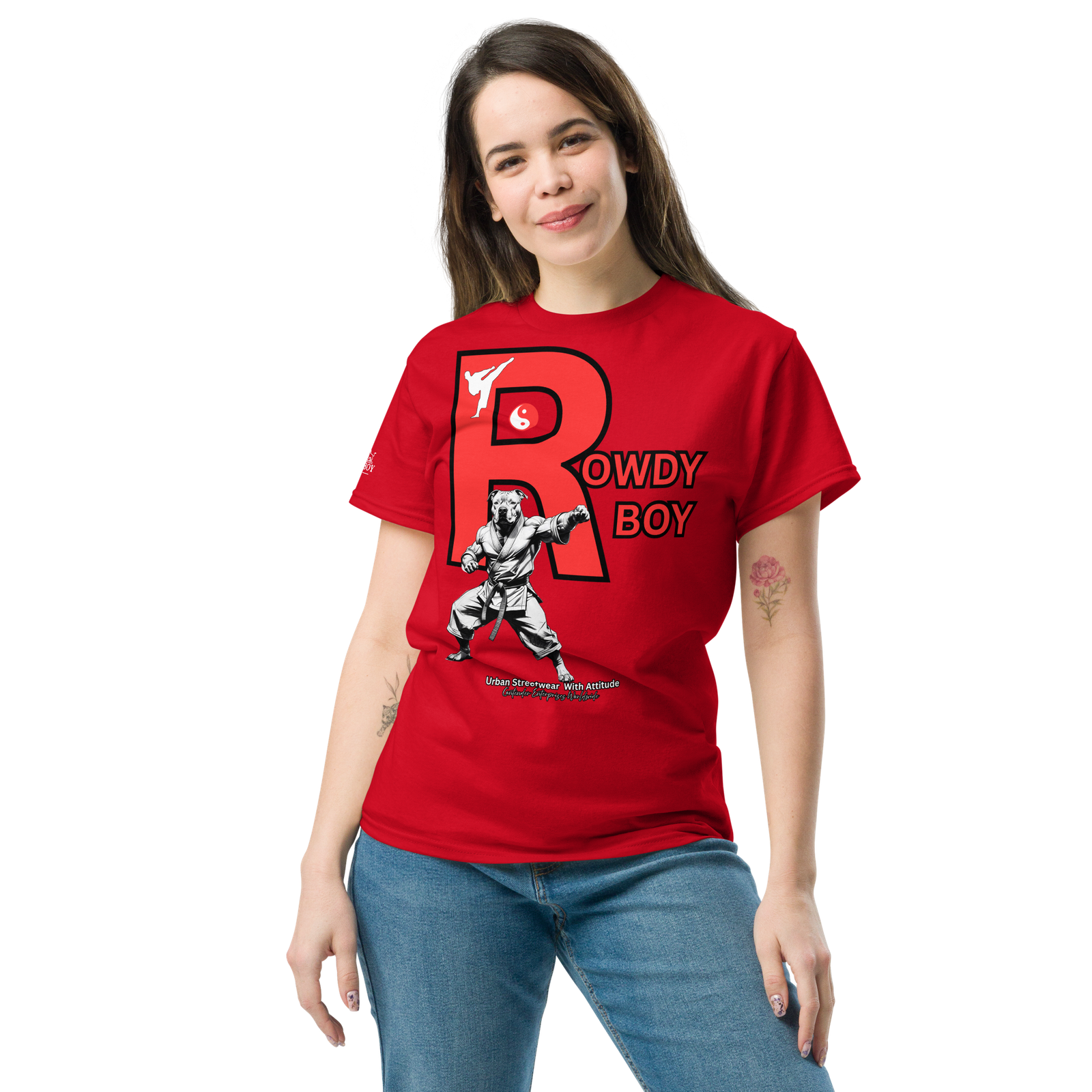 Rowdy Boy "Karate Pit Bull" Unisex Classic Tee - Image 34