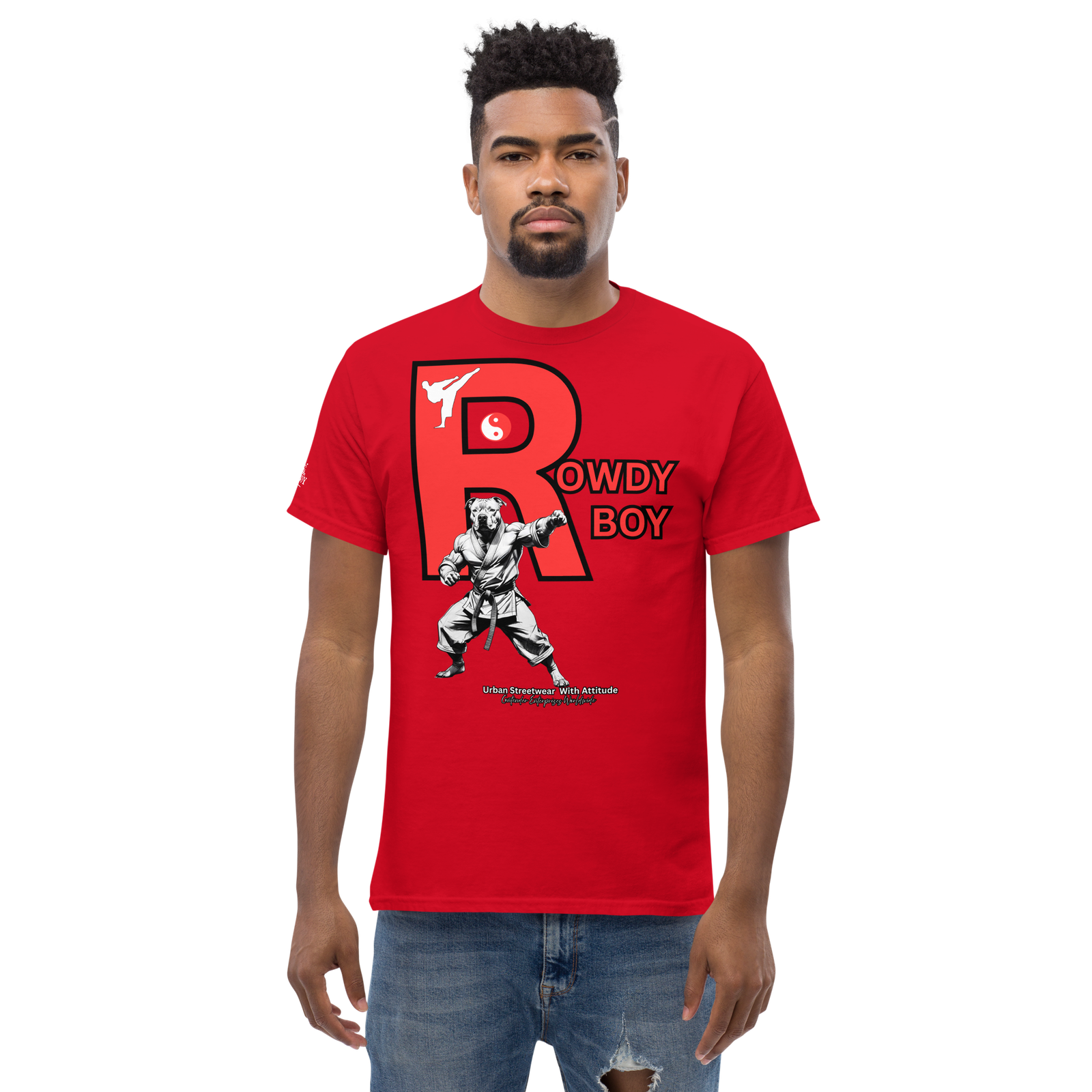 Rowdy Boy "Karate Pit Bull" Unisex Classic Tee - Image 36
