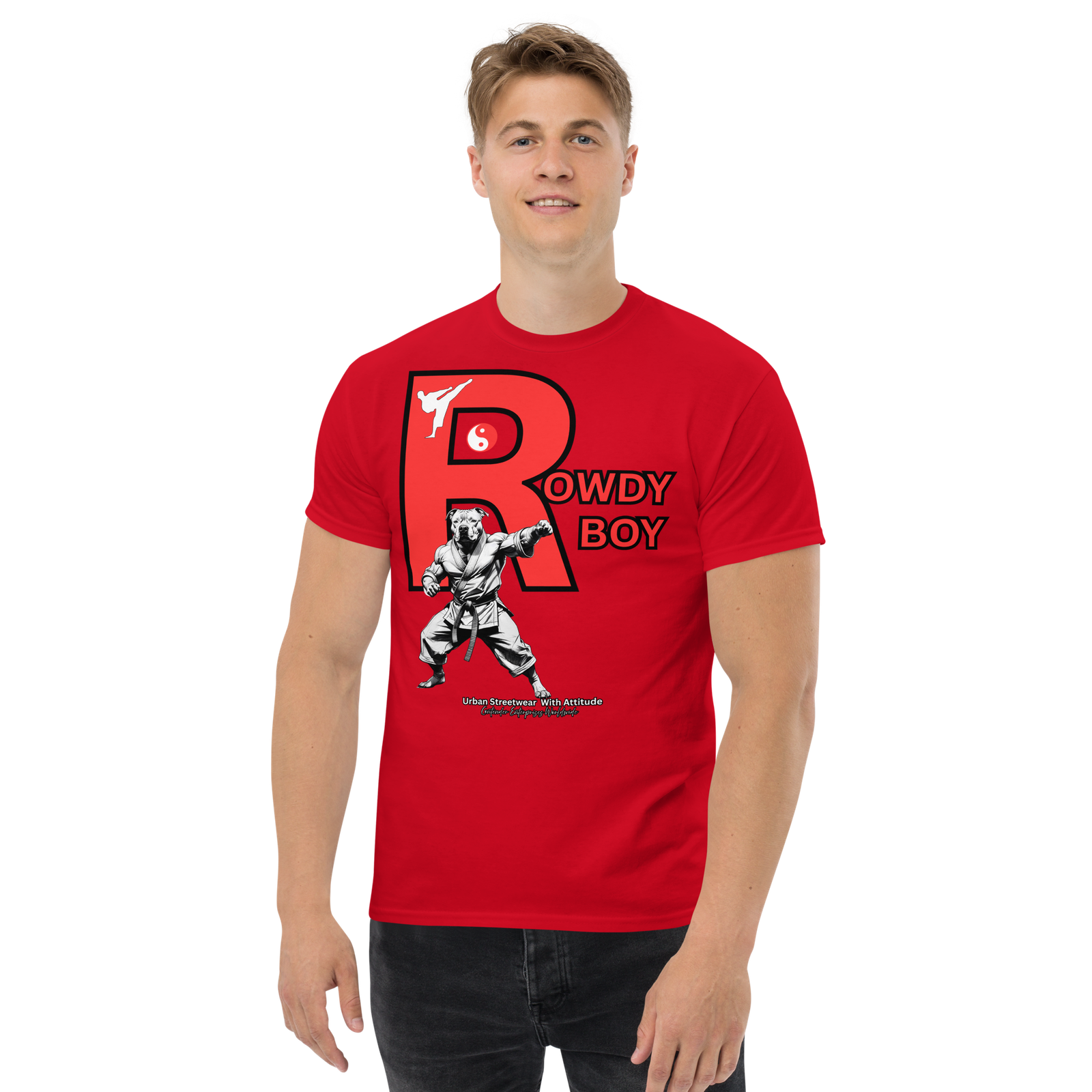 Rowdy Boy "Karate Pit Bull" Unisex Classic Tee - Image 38
