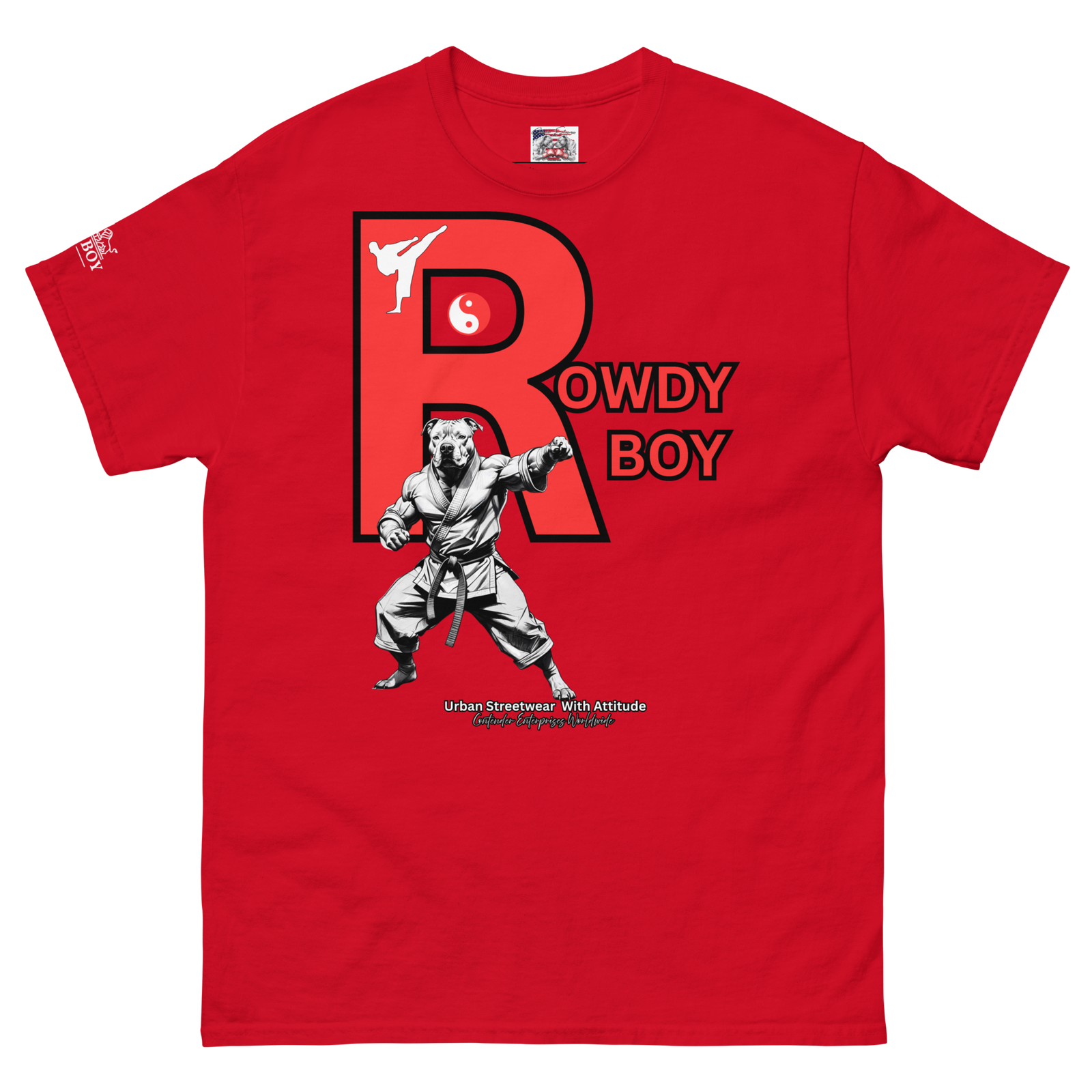 Rowdy Boy "Karate Pit Bull" Unisex Classic Tee - Image 207
