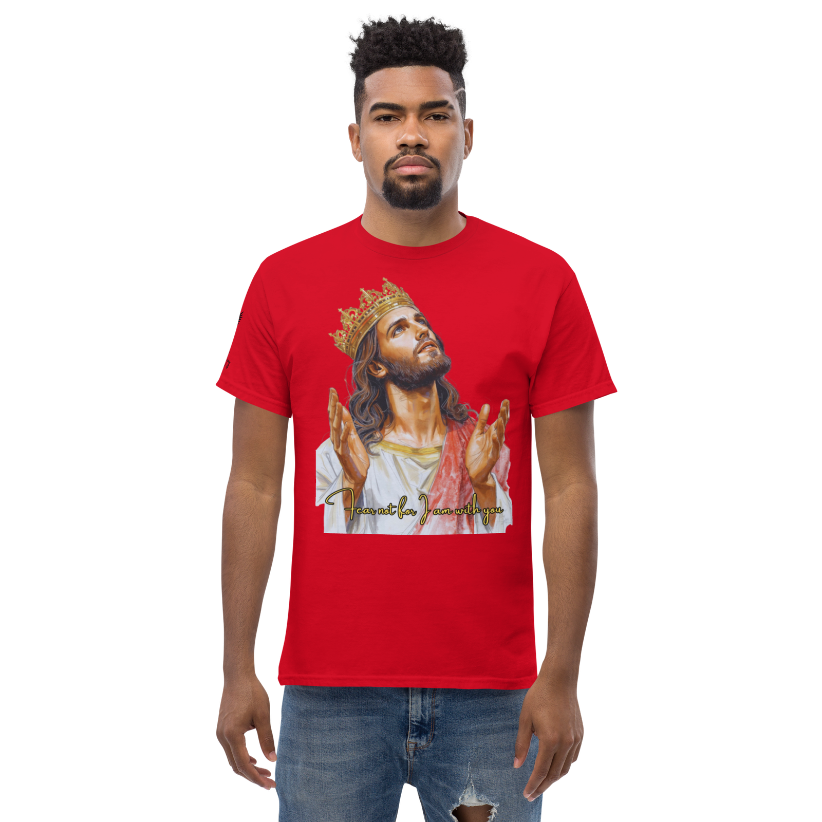 Rowdy Boy "Fear Not For I Am With You" (Jesus) Unisex Classic Tee - Image 13