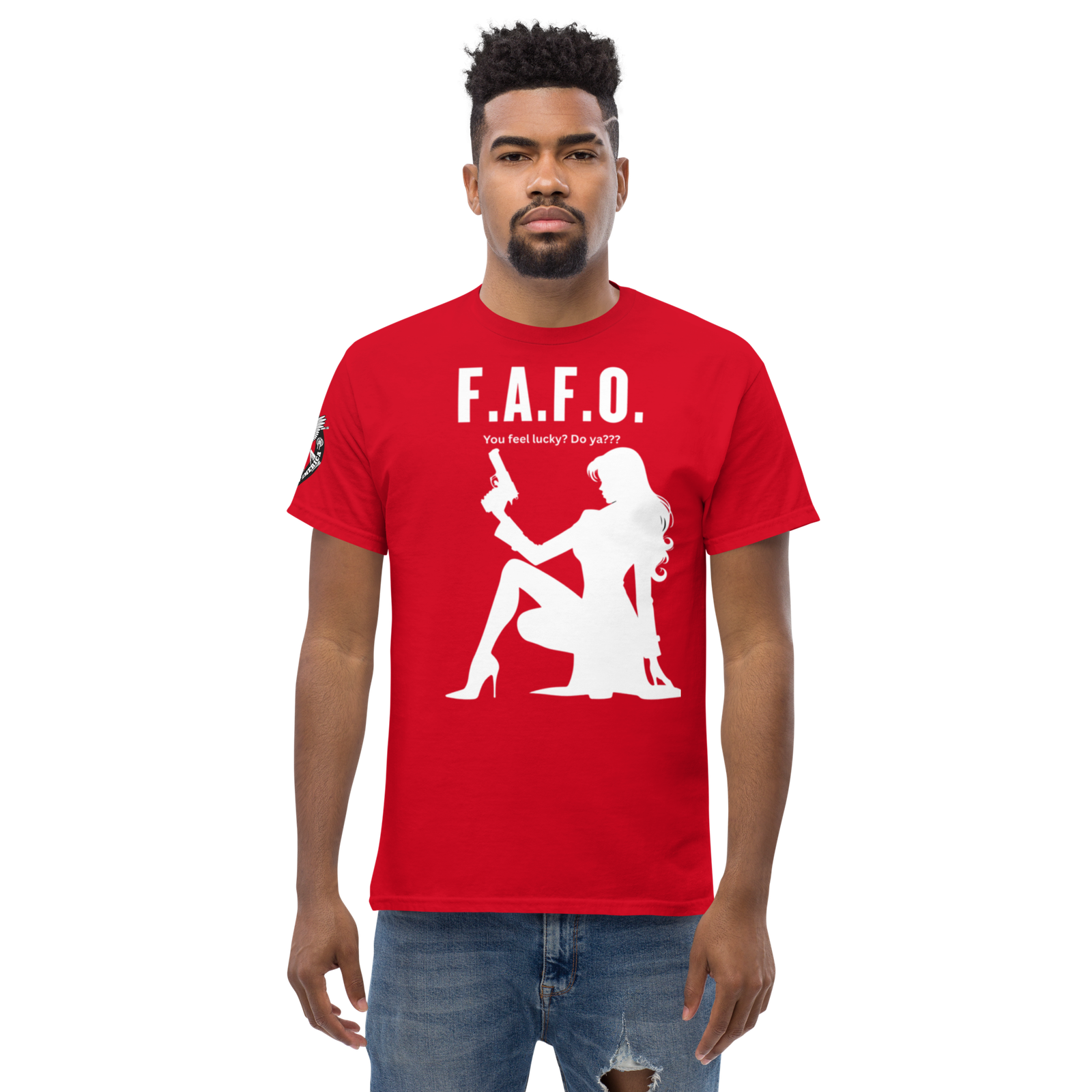Rowdy Boy "F.A.F.O. Fuck Around & Find Out" (Do You Feel Lucky?) Unisex Classic Tee - Image 65