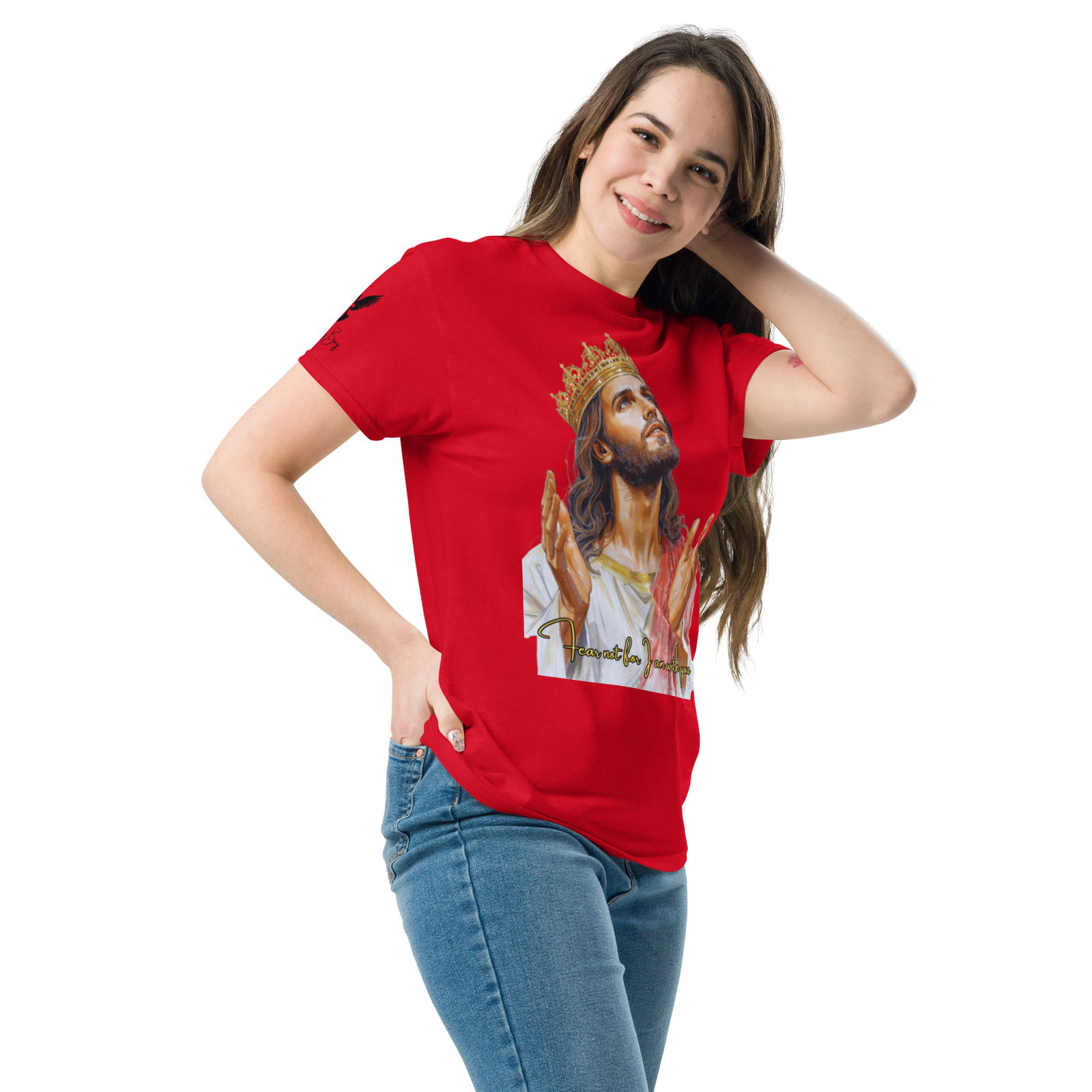 Rowdy Boy "Fear Not For I Am With You" (Jesus) Unisex Classic Tee - Image 9