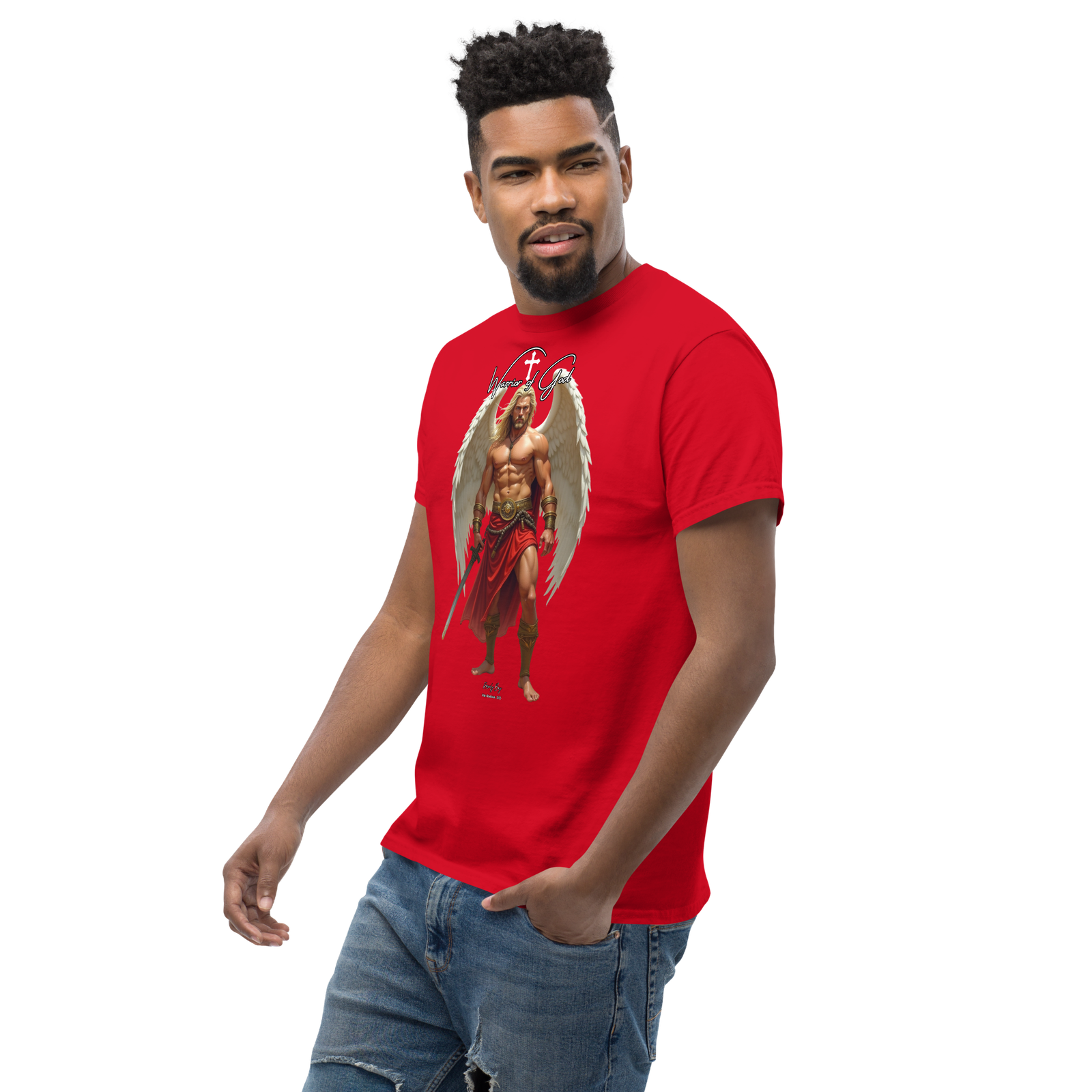 Rowdy Boy "Warrior Of God" #4 Unisex Classic Tee - Image 45