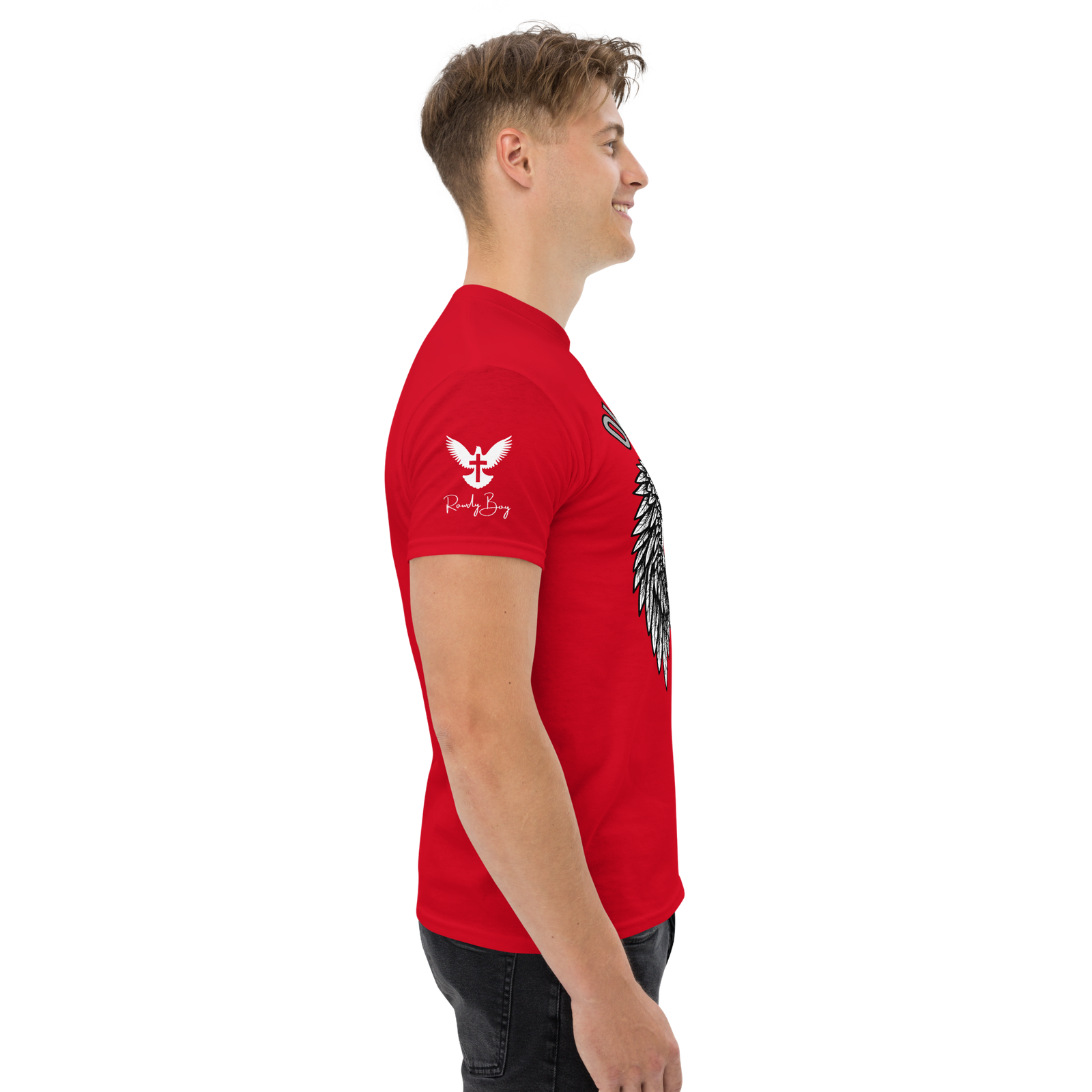 Rowdy Boy " Old Fuckers Society" (One foot in the grave) Unisex Classic Tee - Image 42