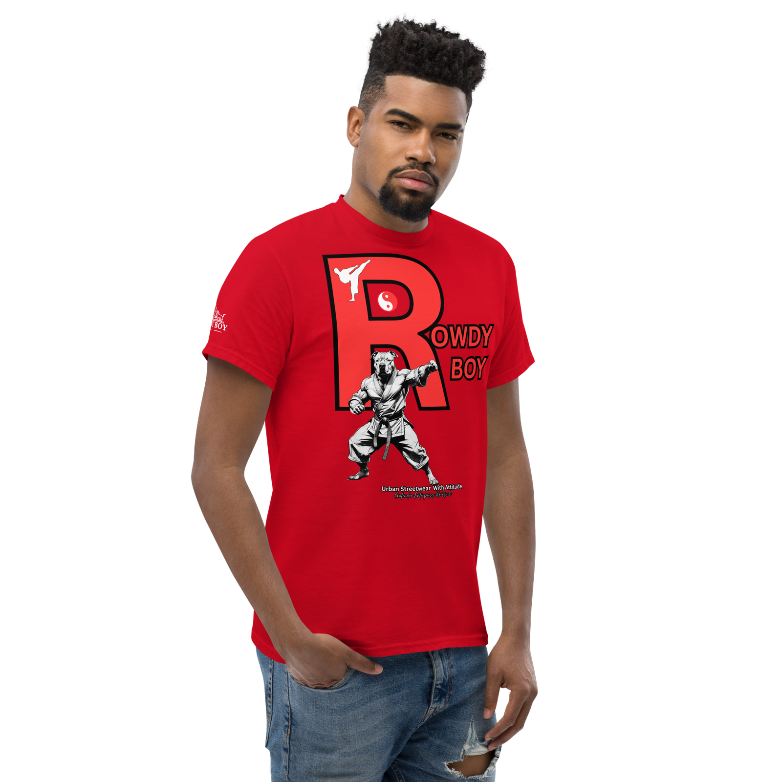 Rowdy Boy "Karate Pit Bull" Unisex Classic Tee - Image 29