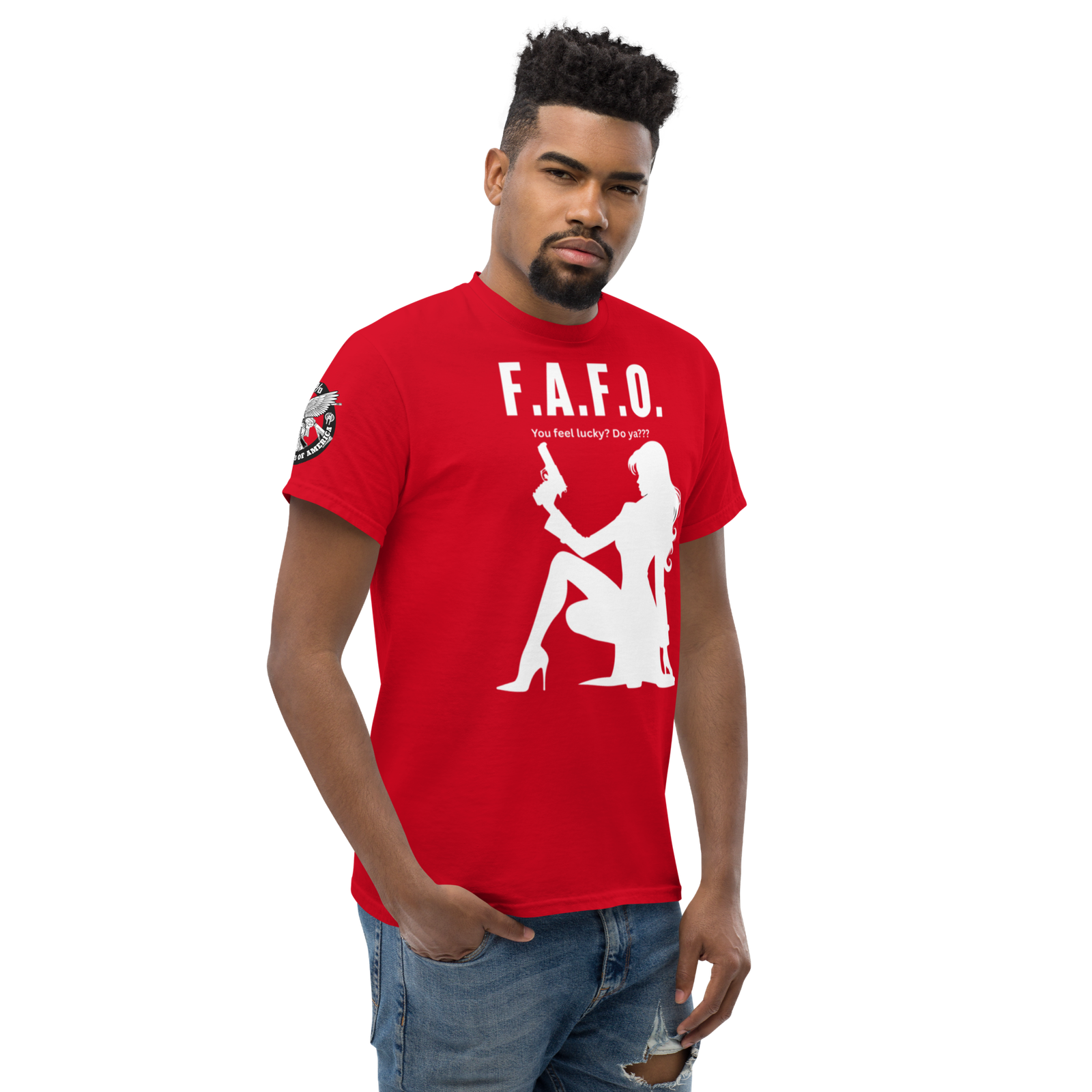 Rowdy Boy "F.A.F.O. Fuck Around & Find Out" (Do You Feel Lucky?) Unisex Classic Tee - Image 57