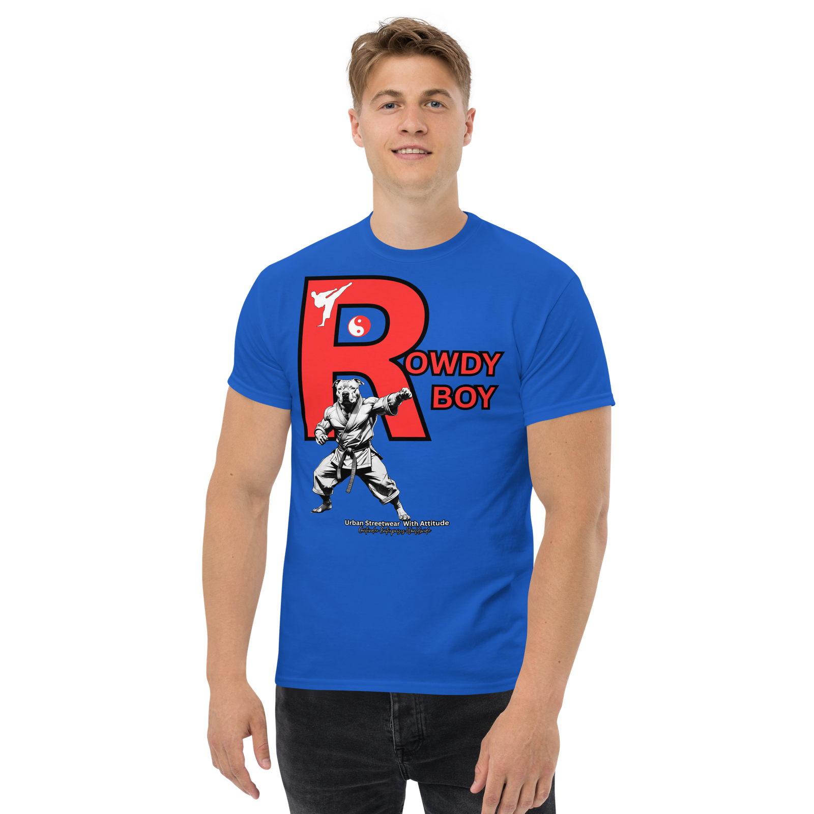 Rowdy Boy "Karate Pit Bull" Unisex Classic Tee - Image 75