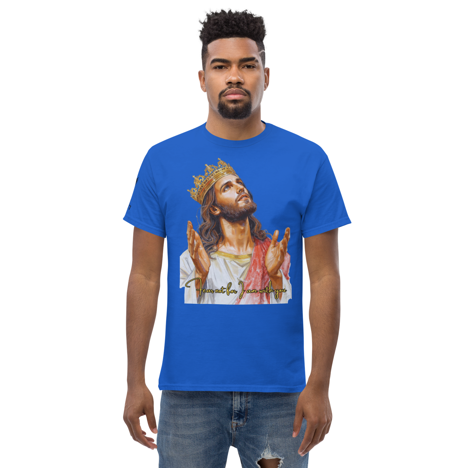Rowdy Boy "Fear Not For I Am With You" (Jesus) Unisex Classic Tee - Image 26