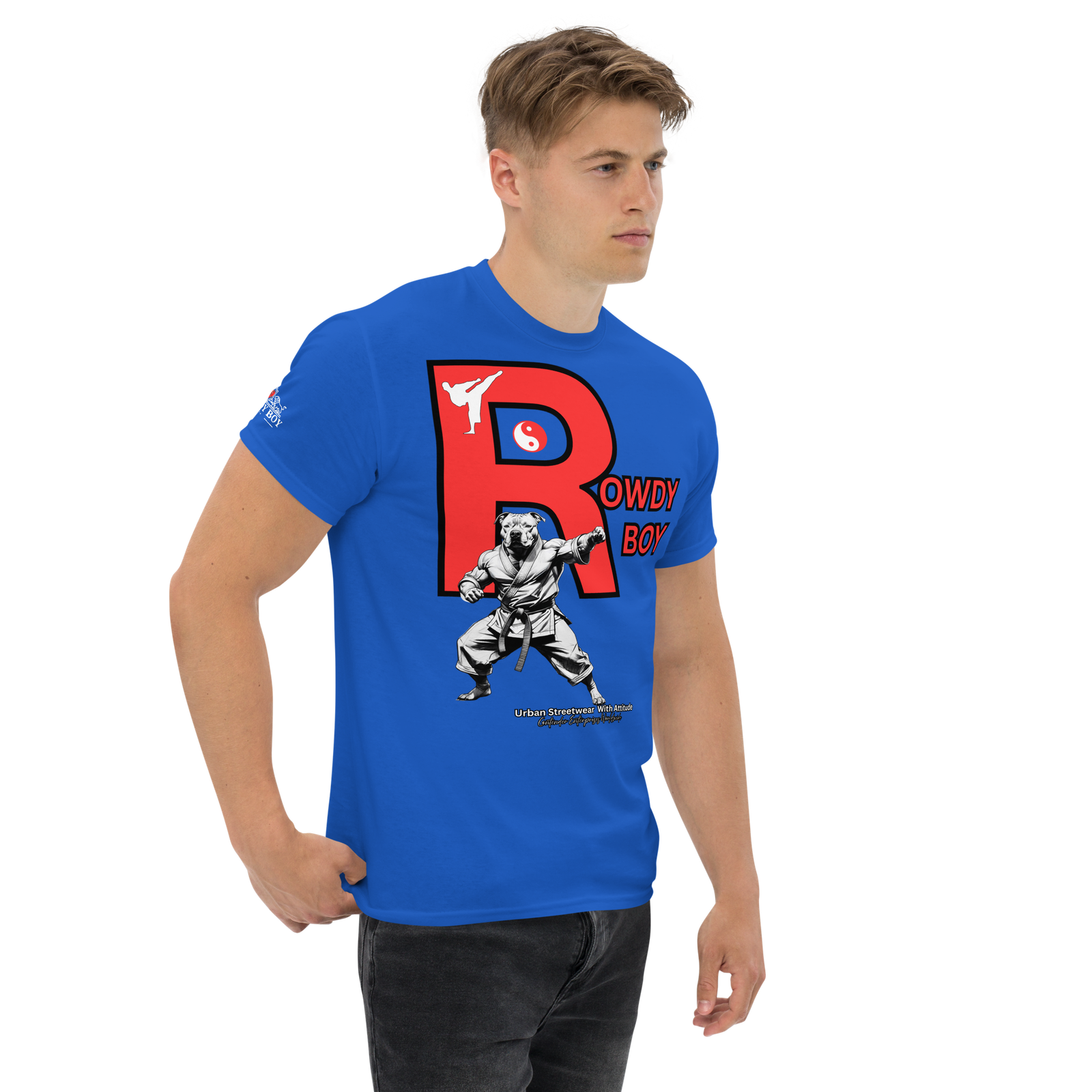 Rowdy Boy "Karate Pit Bull" Unisex Classic Tee - Image 65