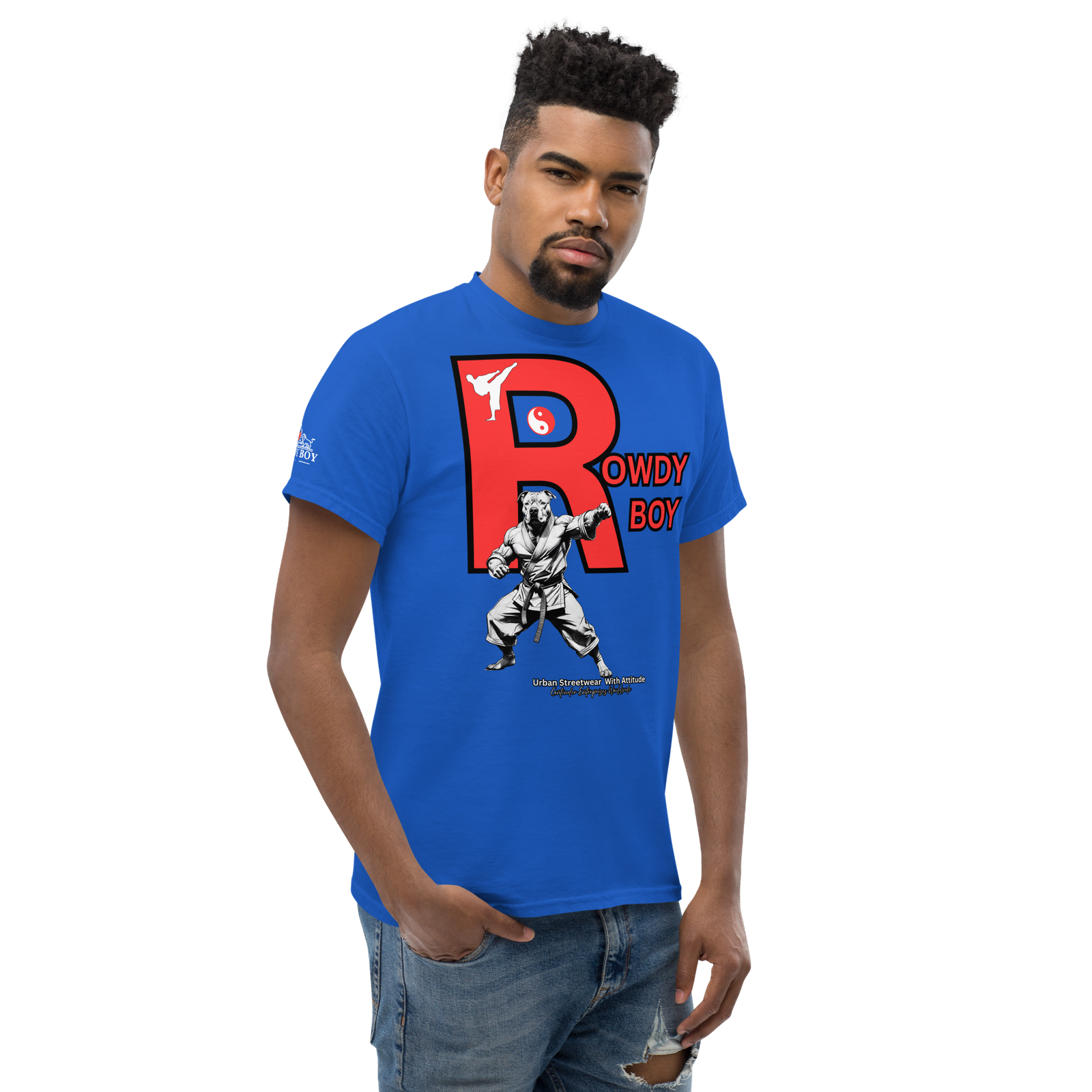 Rowdy Boy "Karate Pit Bull" Unisex Classic Tee - Image 68