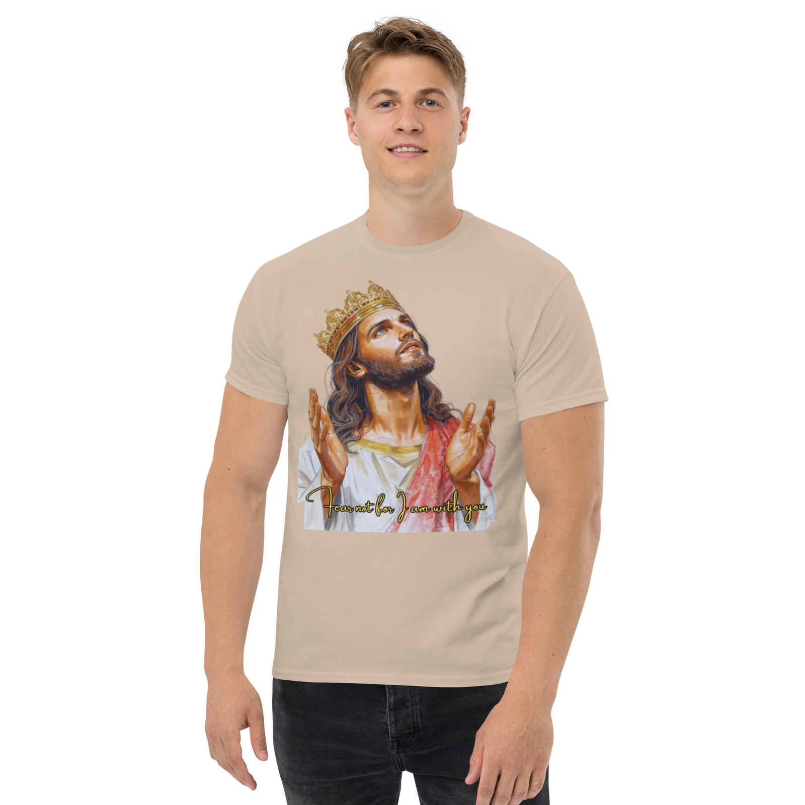 Rowdy Boy "Fear Not For I Am With You" (Jesus) Unisex Classic Tee - Image 140