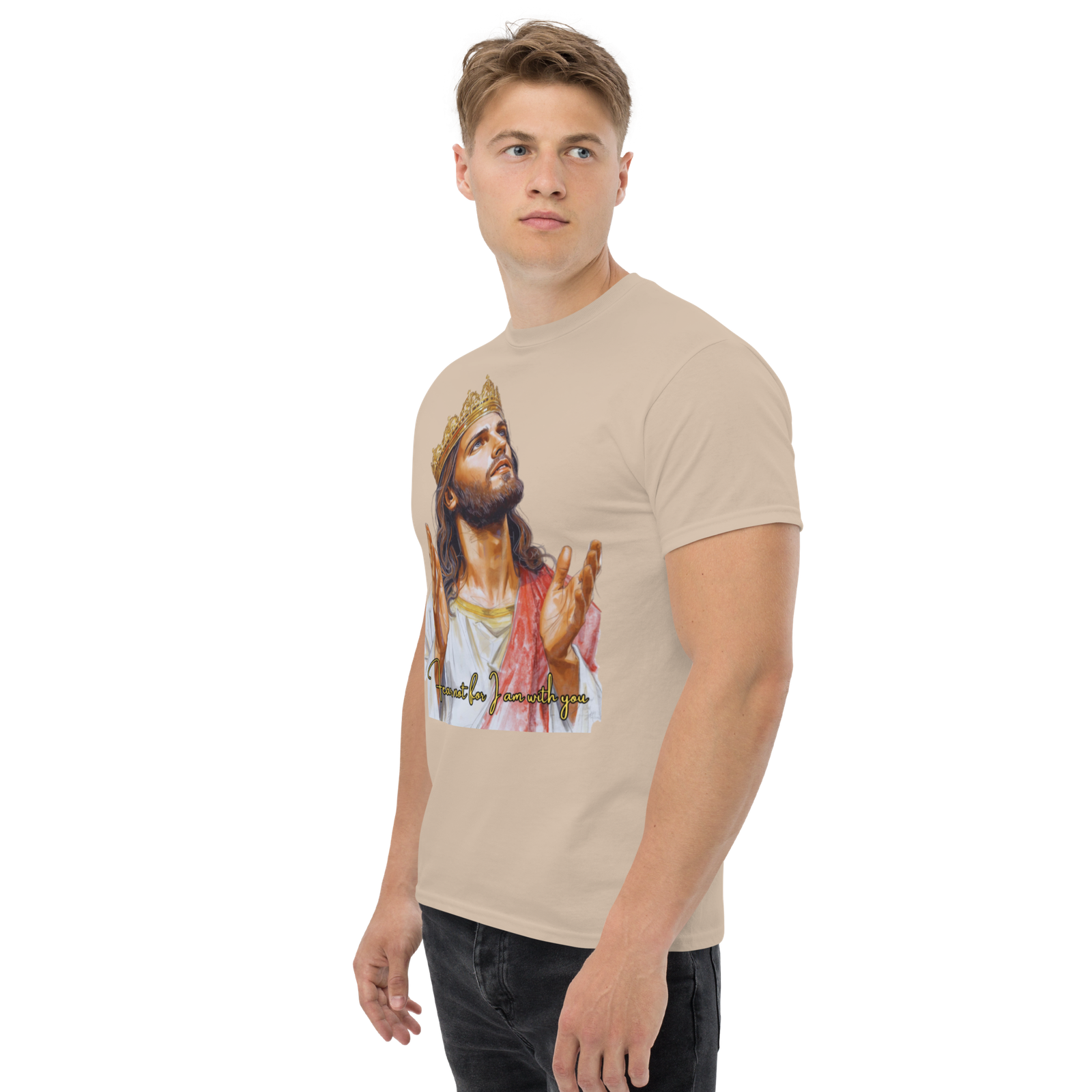 Rowdy Boy "Fear Not For I Am With You" (Jesus) Unisex Classic Tee - Image 133