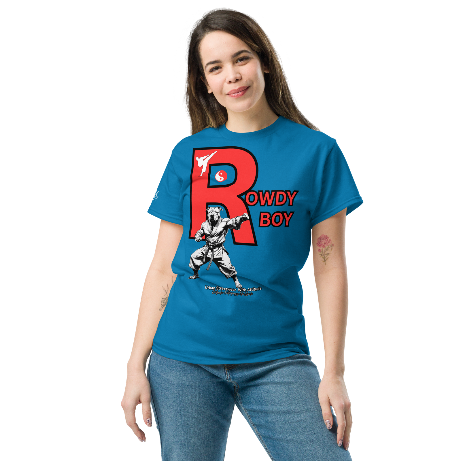 Rowdy Boy "Karate Pit Bull" Unisex Classic Tee - Image 90